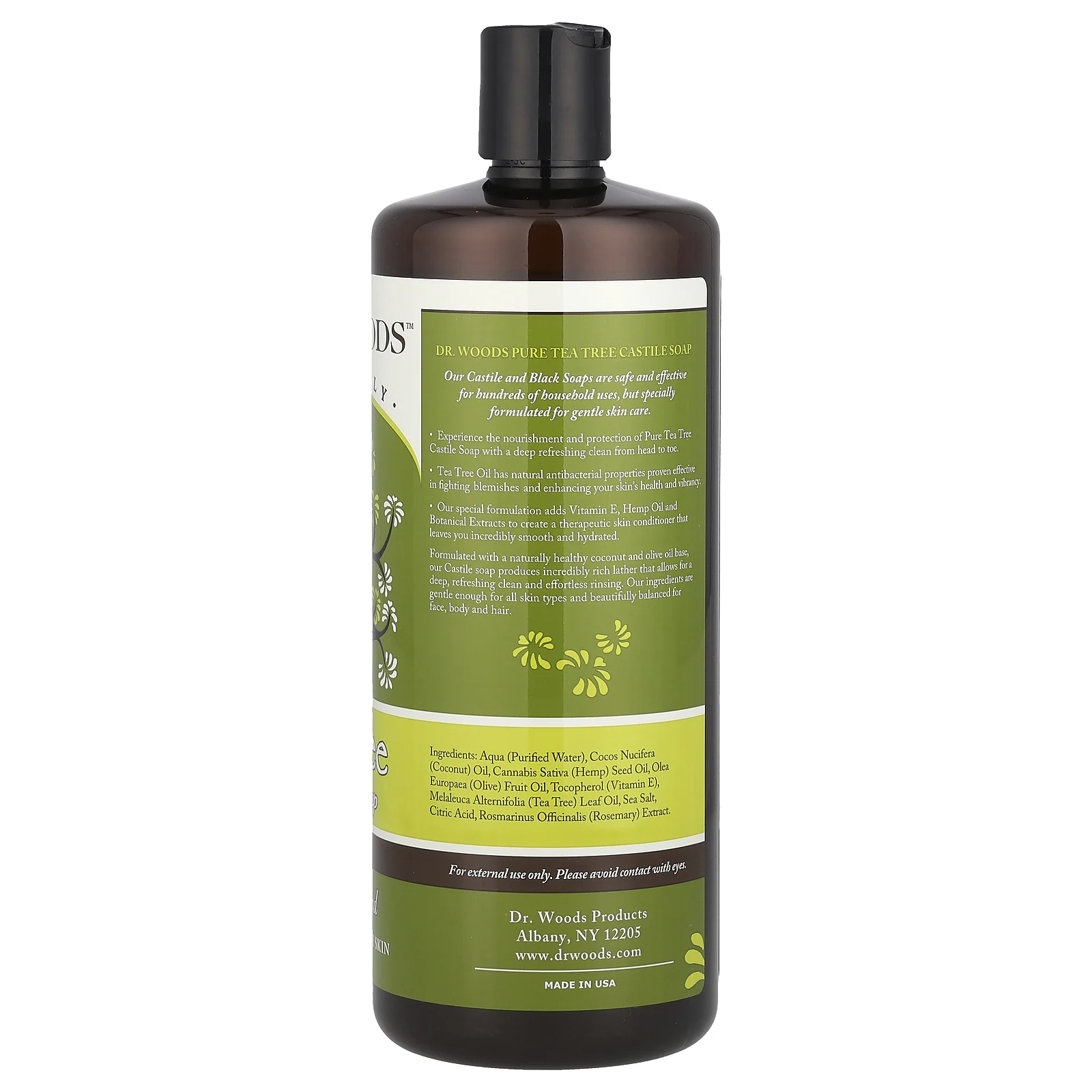 Dr. Woods, Кастильское мыло, чайное дерево, 946 мл