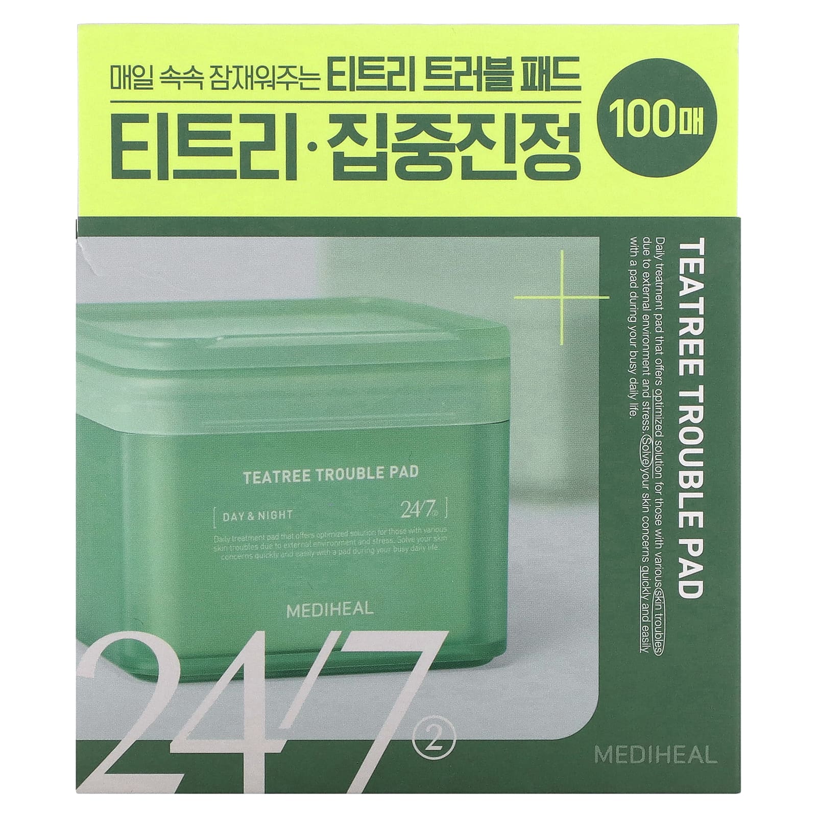 MEDIHEAL, Tea Tree Trouble Pad, 100 таблеток, 170 мл (5,74 жидк. Унции)