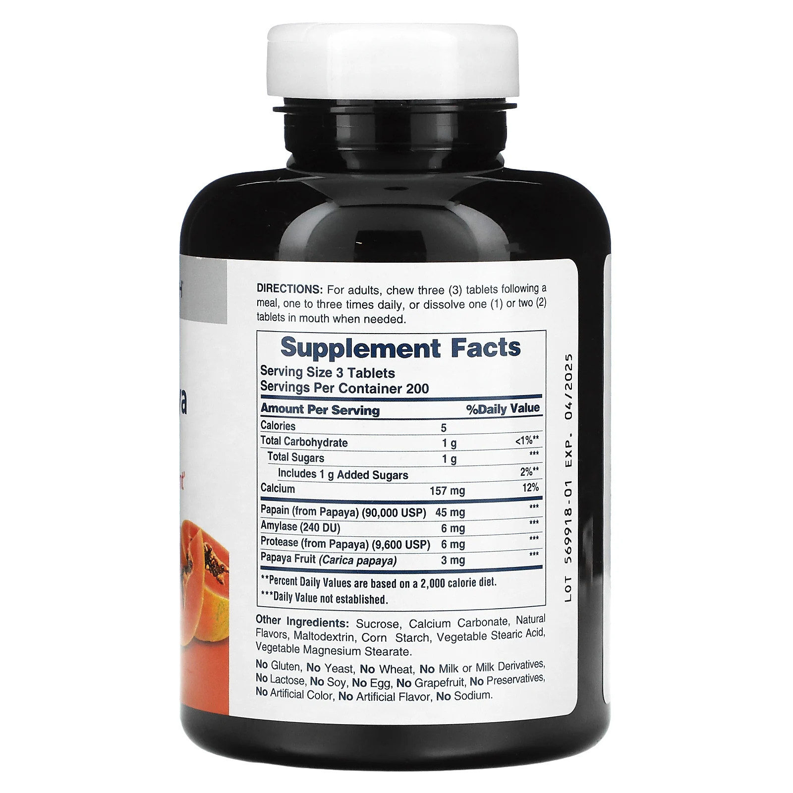 American Health, Оригинальный жевательный фермент папайи, 600 таблеток