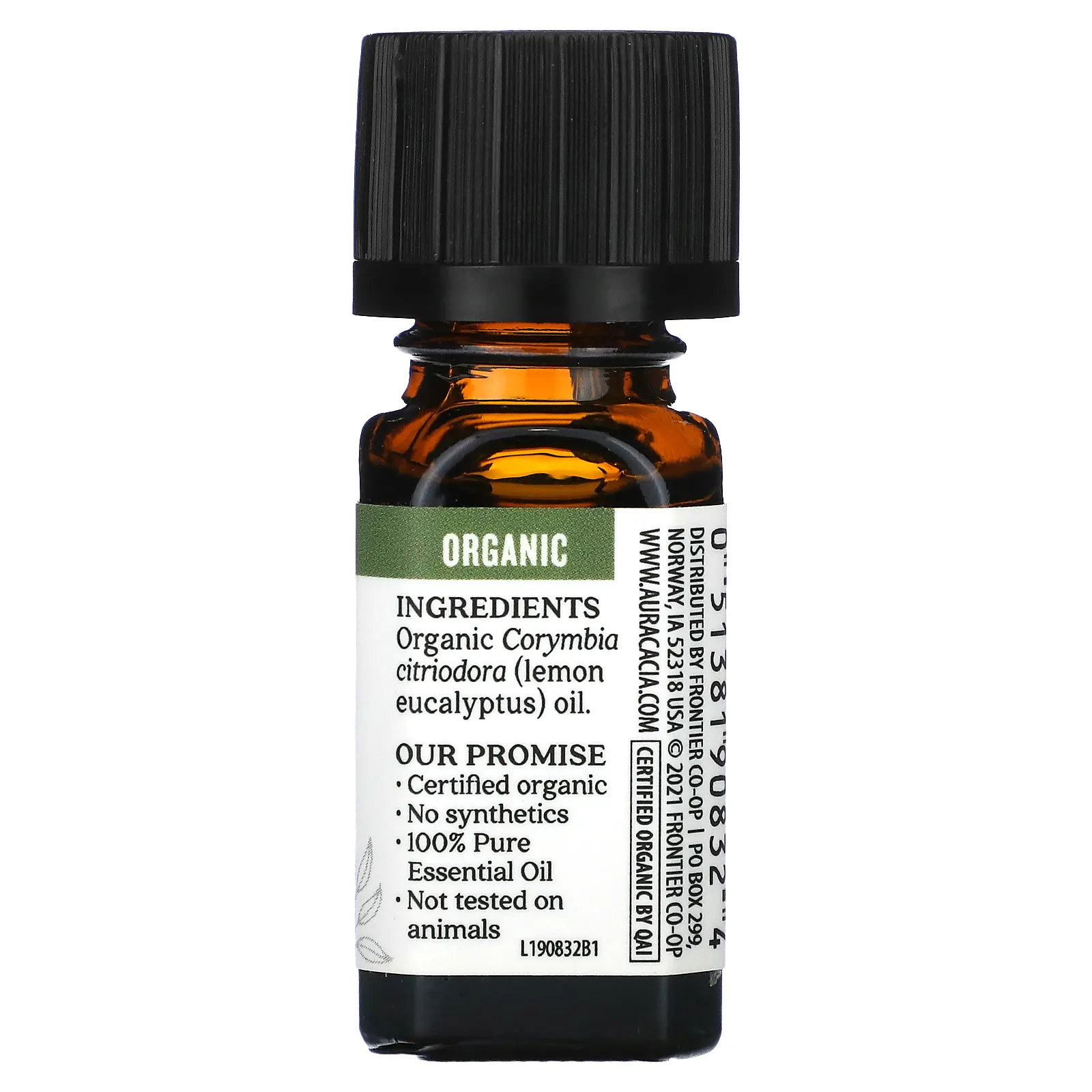 Aura Cacia, Organic Pure Essential Oil, Lemon Eucalyptus, 0.25 fl oz (7.4 ml)