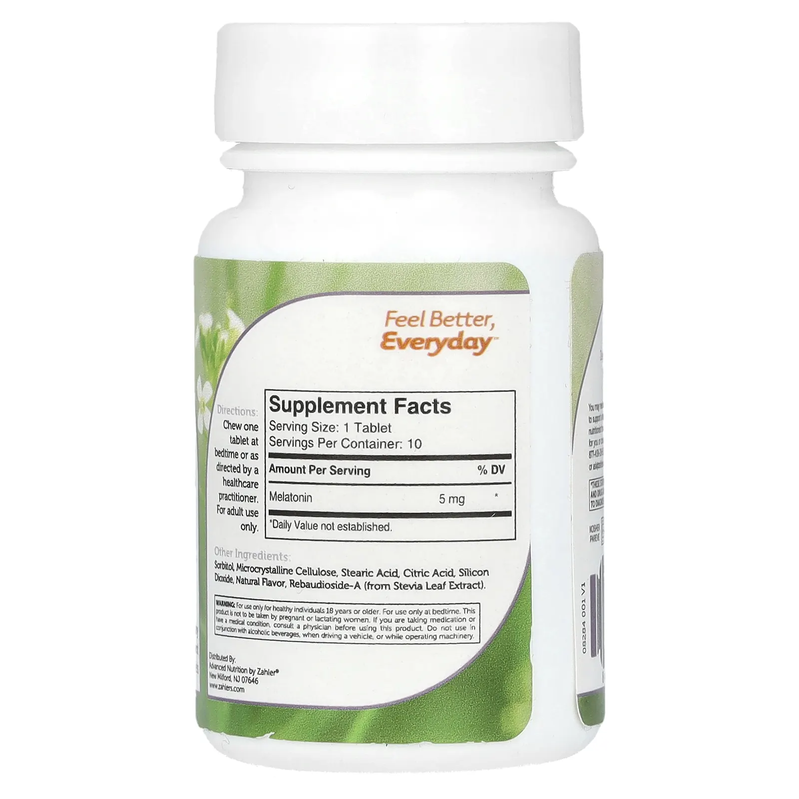 Zahler, мелатонин, апельсин, 5 мг, 10 жевательных таблеток