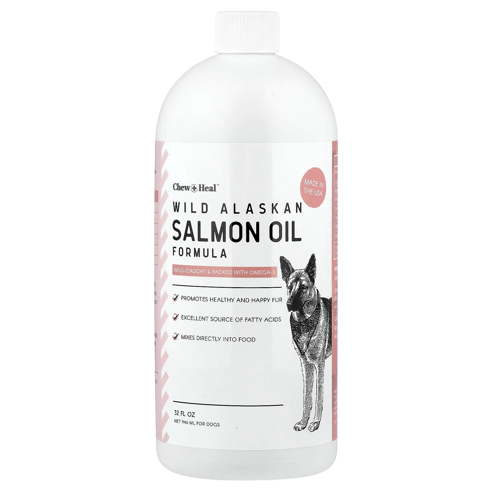 Chew + Heal, формула с жиром дикого аляскинского лосося, для собак, 946 мл (32 жидк. унции)