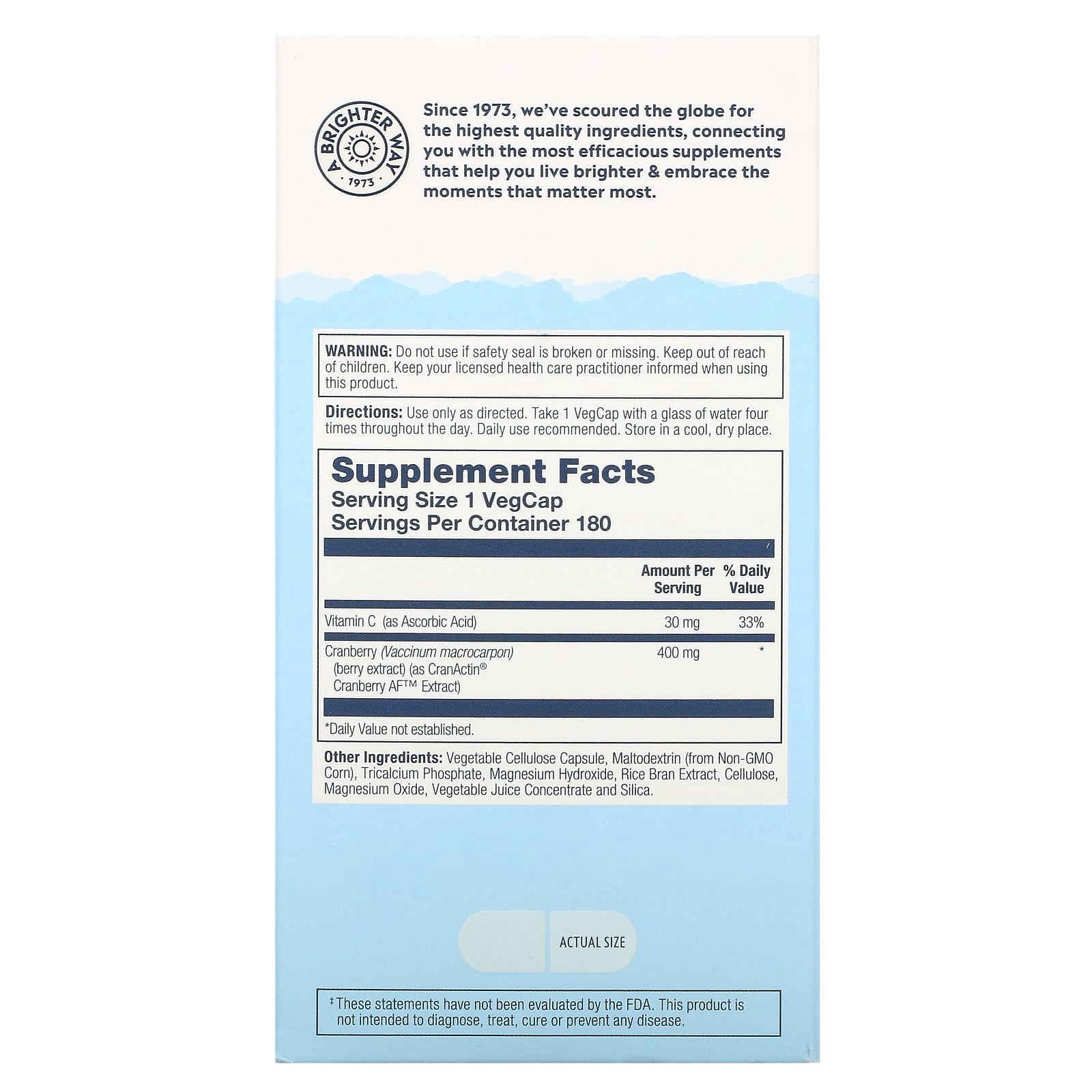 Solaray, CranActin, здоровье мочевыводящих путей, 180 растительных капсул