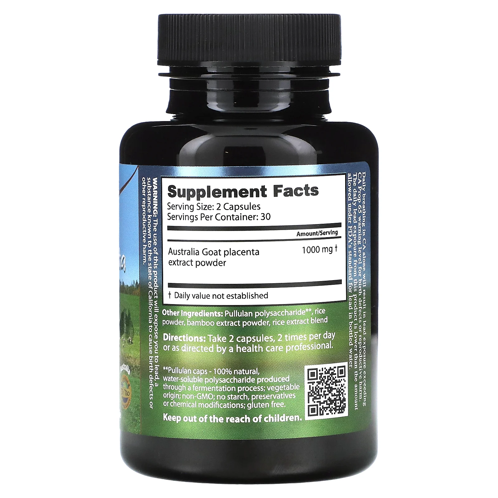 Dragon Herbs, козья плацента, 500 мг, 60 капсул (250 мг в 1 капсуле)