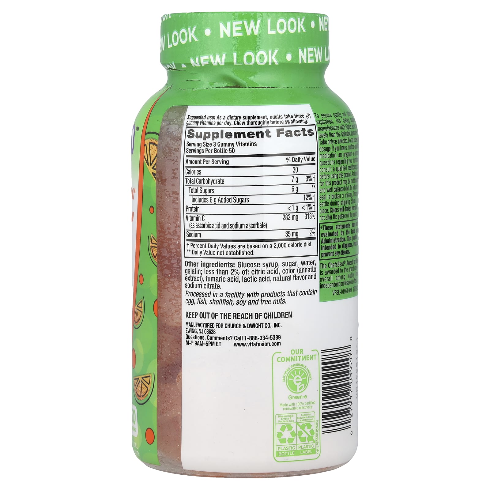 VitaFusion, Power C, витамин C с высокой эффективностью действия, натуральный апельсиновый вкус, 150 жевательных таблеток