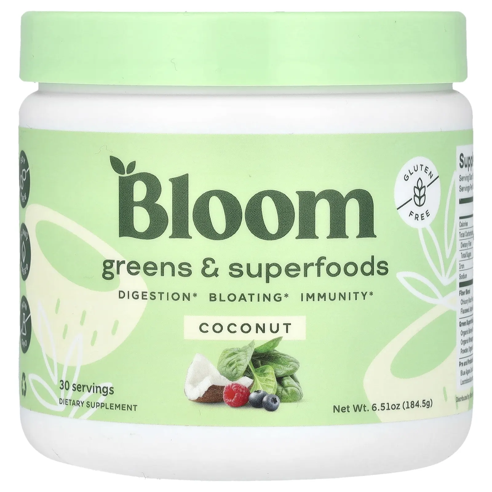 Bloom, Greens & Superfoods, кокос, 184,5 г (6,51 унции)