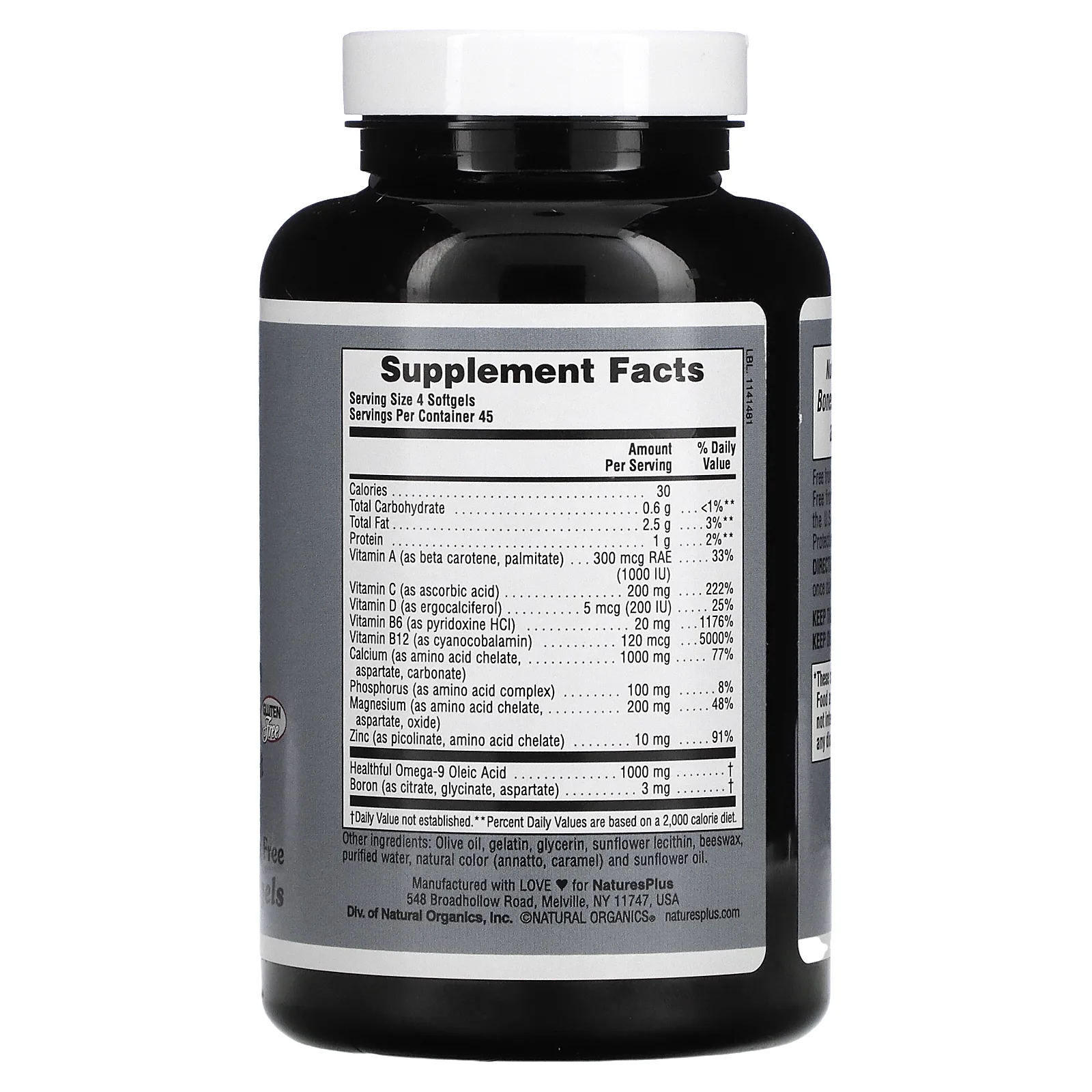 NaturesPlus, Bone Power с бором, 180 капсул