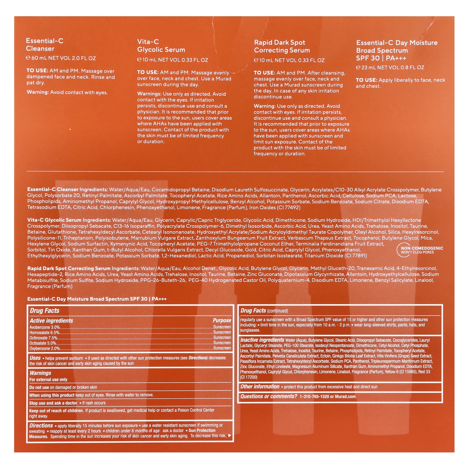 Murad, Environmental Shield, пробный набор Brighten, 4 предмета