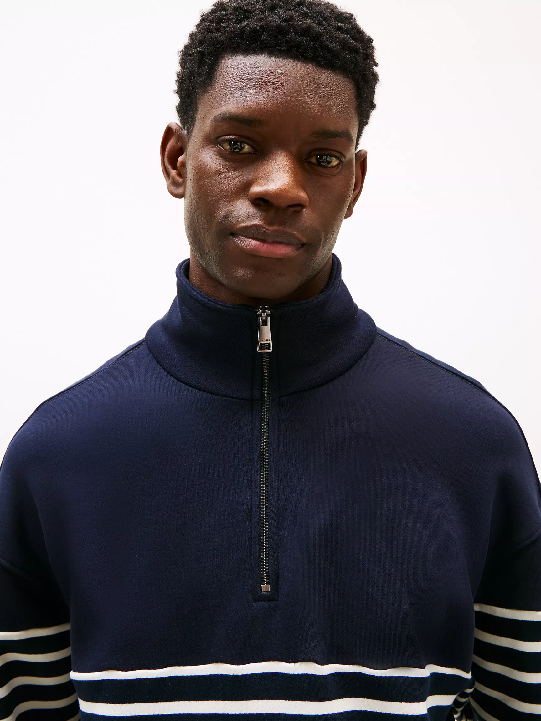 Мужская толстовка Tommy Hilfiger, Свитшот с молнией на четверть длины и логотипом Monotype