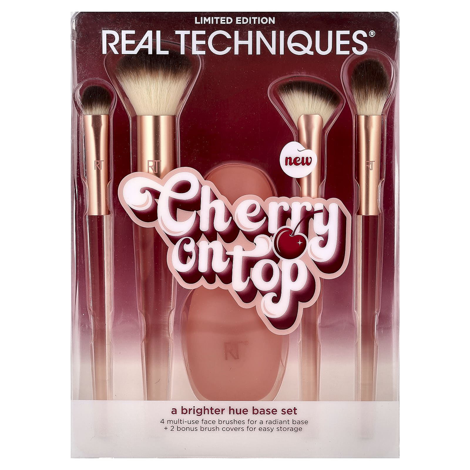 Real Techniques, Cherry On Top, набор основы для более яркого оттенка, 6 предметов