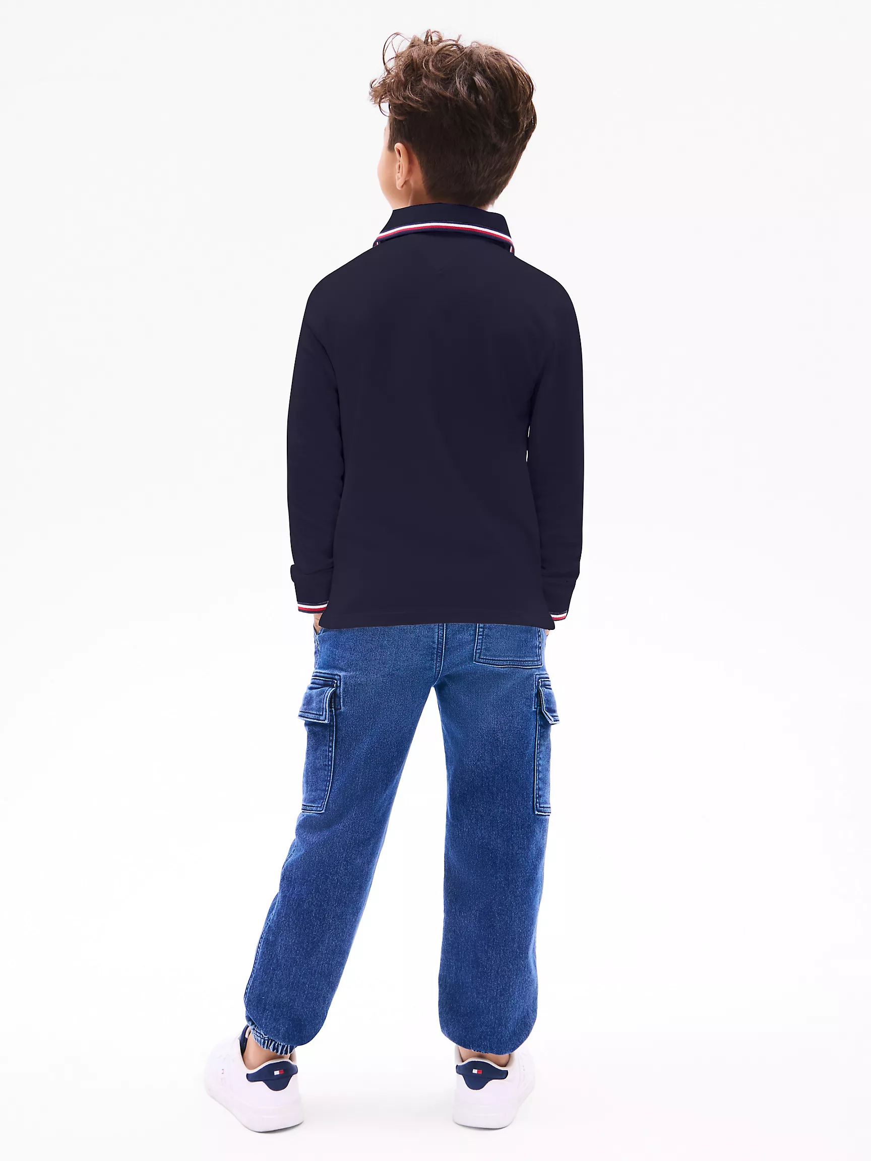 Рубашка-поло для мальчиков Tommy Hilfiger, Детское поло с длинным рукавом и влагоотводящей технологией Tommy