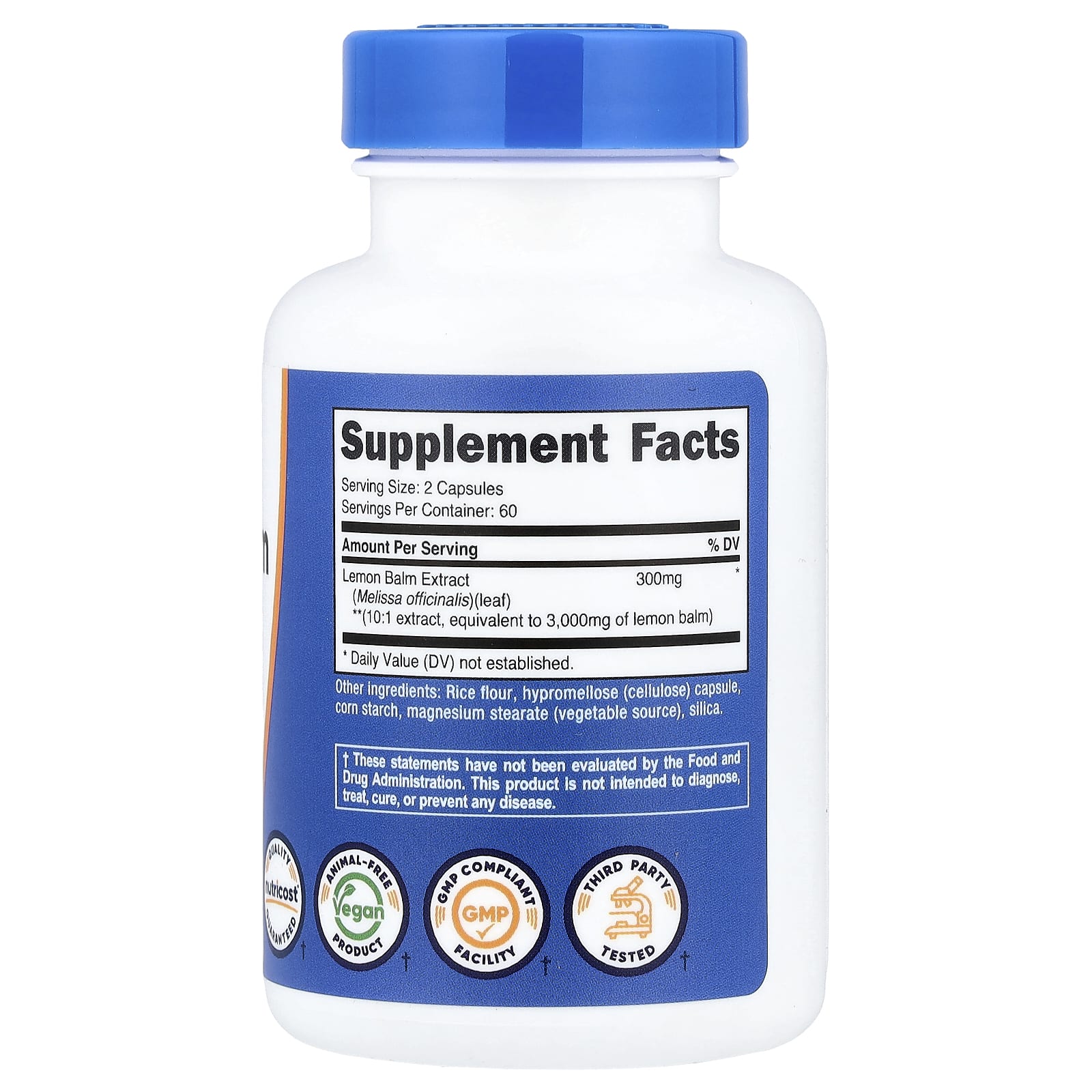 Nutricost, мелисса лекарственная, 120 капсул (150 мг в 1 капсуле)