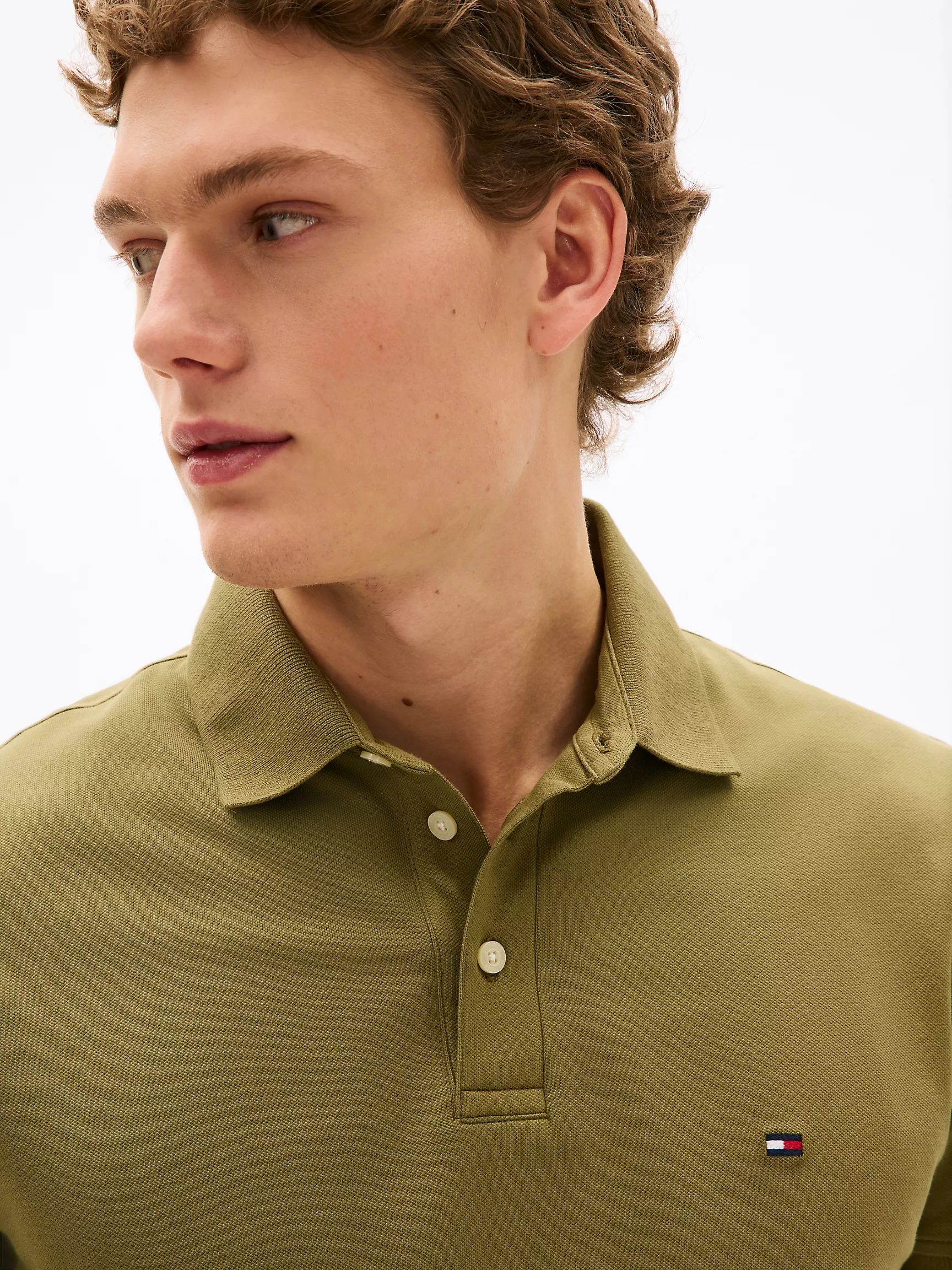 Мужское поло Tommy Hilfiger, Приталенное эластичное поло из пике