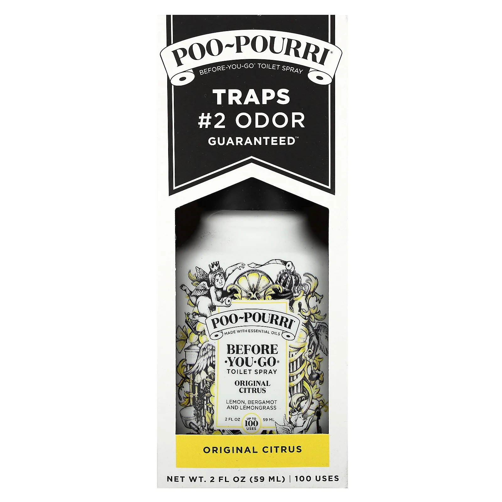 Poo-Pourri, Туалетный спрей Before-You-Go, оригинальный цитрус, 59 мл (2 жидк. Унции)
