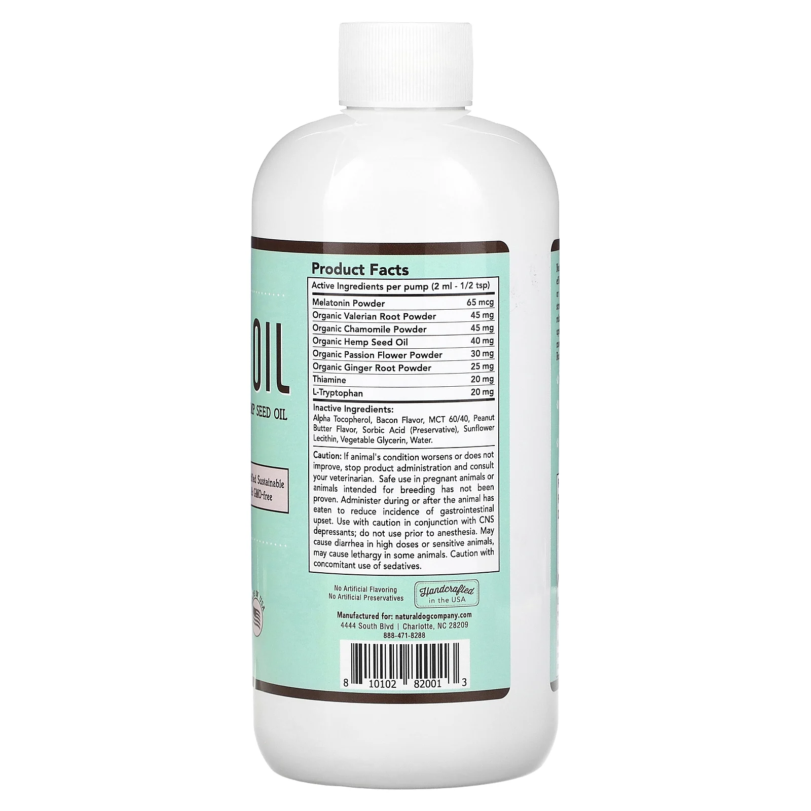Natural Dog Company, Успокаивающее масло, для собак, для всех возрастов, арахисовое масло и бекон, 473 мл (16 жидк. Унций)