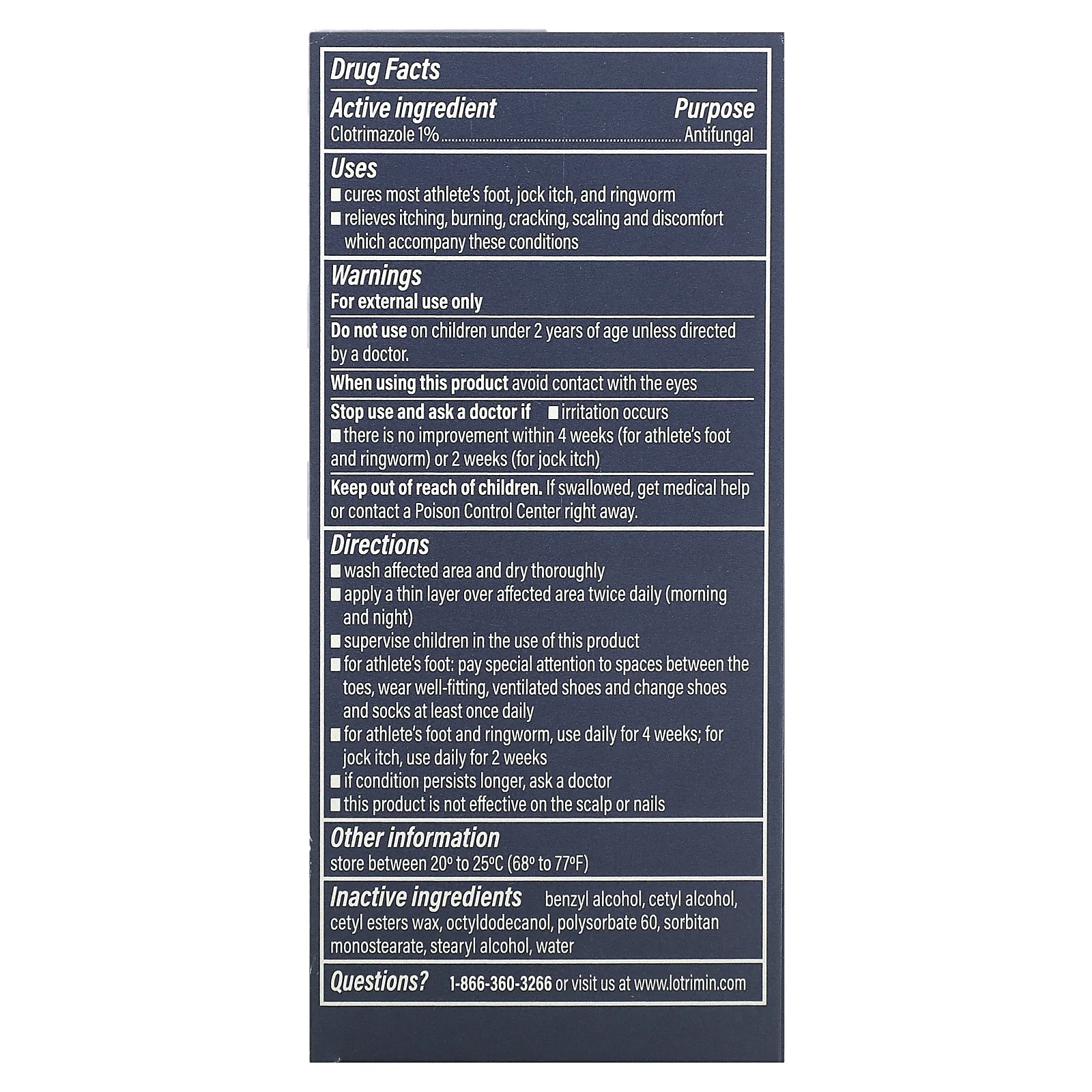 Lotrimin, крем против эпидермофитии стоп, 15 г (0,53 унции)