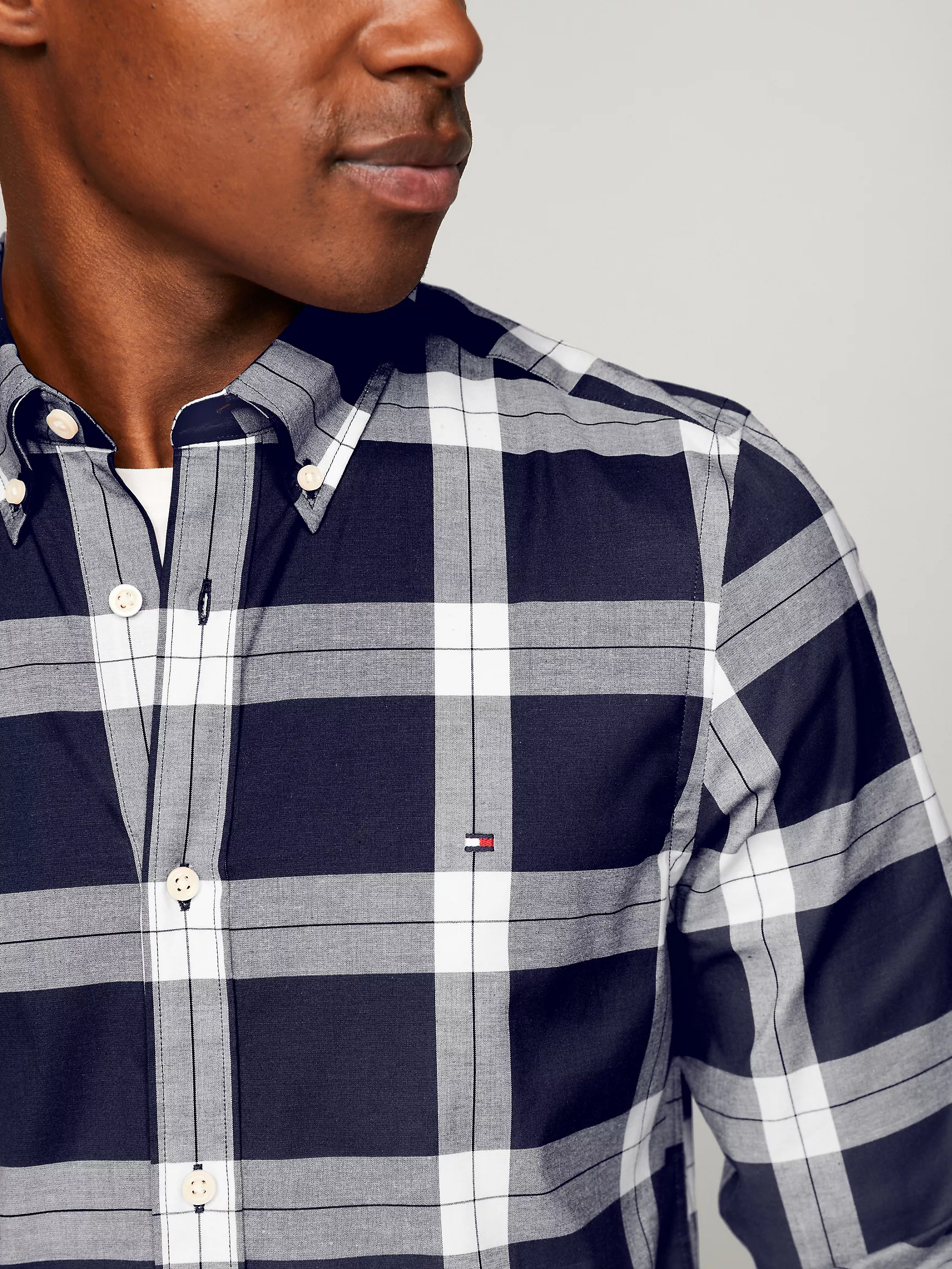 Мужская рубашка Tommy Hilfiger, Приталенная клетчатая рубашка из поплина