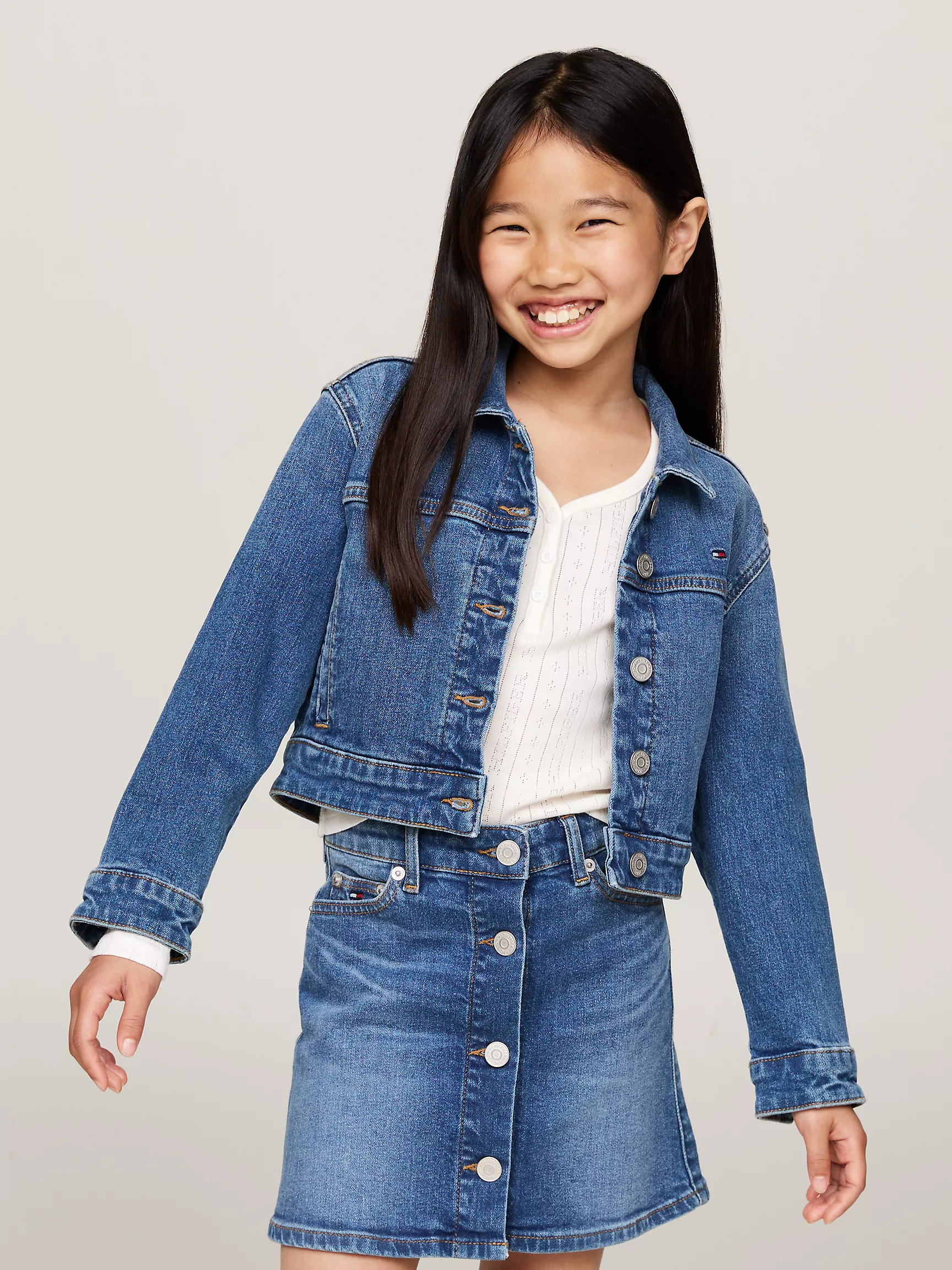 Куртка для девочки Tommy Hilfiger, Детская эластичная джинсовая куртка