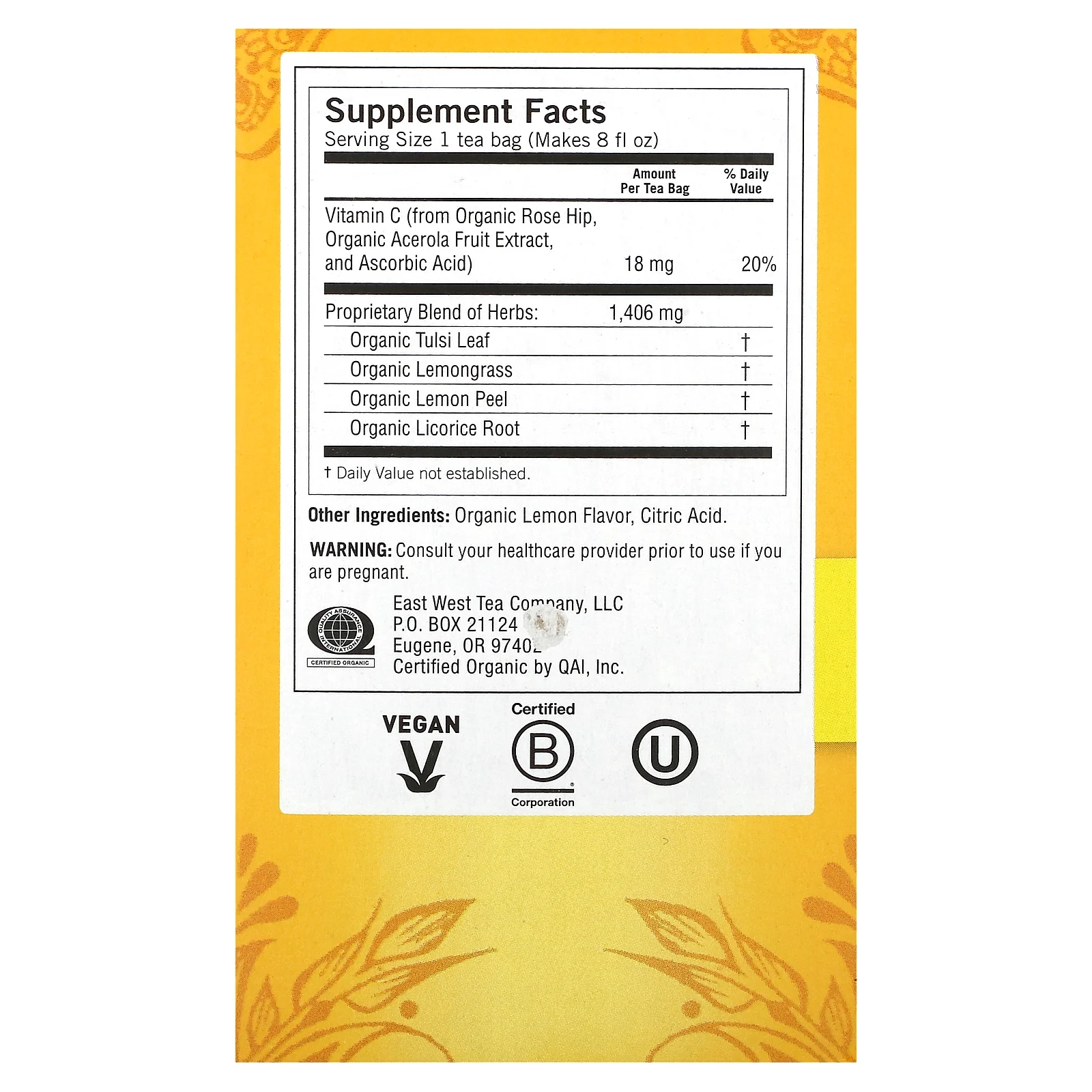 Yogi Tea, Everyday Immune, чай для поддержки иммунитета со вкусом сладкого лимона, без кофеина, 16 чайных пакетиков по 32 г (1,12 унции)