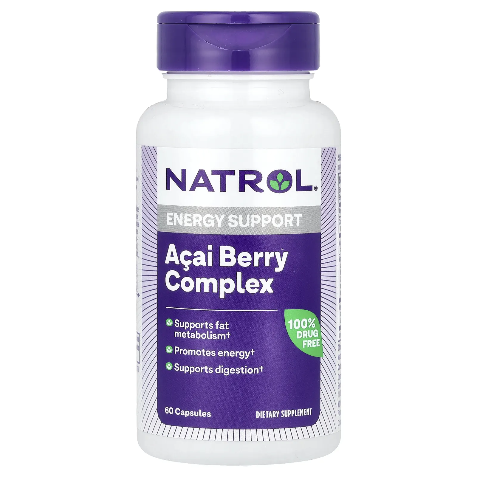 Natrol, Acai Berry Diet, для коррекции веса, 60 вегетарианских капсул