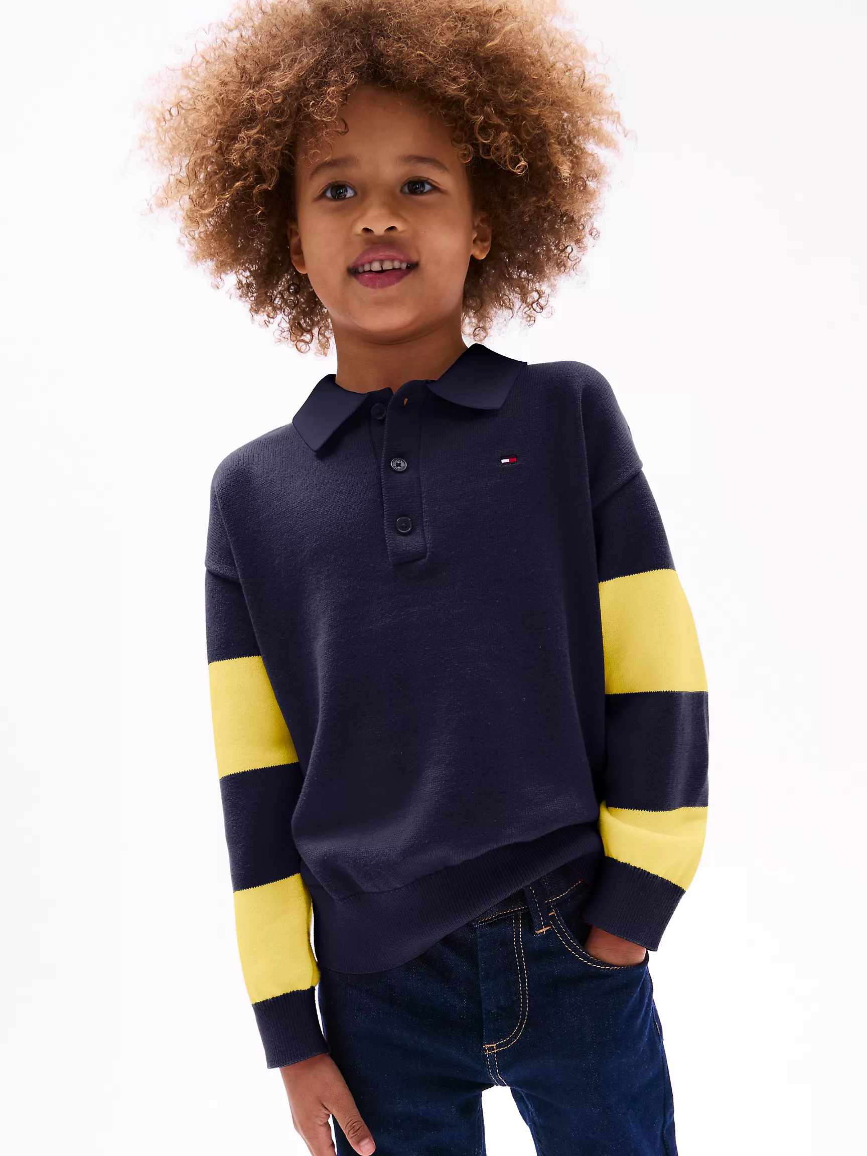 Свитер для мальчика Tommy Hilfiger, Детский свитер в полоску в стиле регби