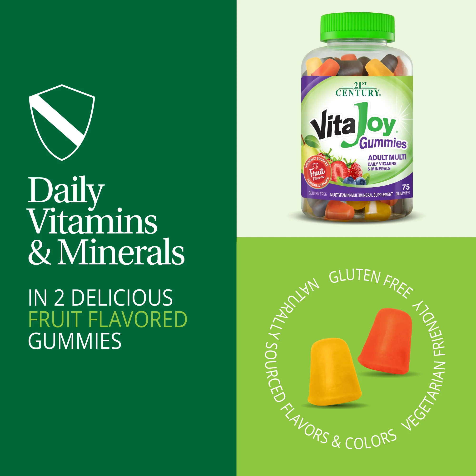21st Century, VitaJoy, мультивитамины для взрослых, с фруктовым вкусом, 120 жевательных таблеток