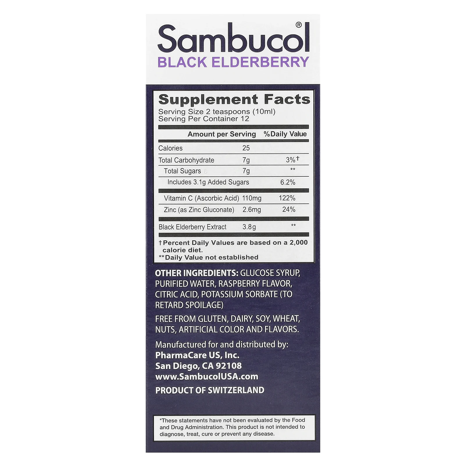 Sambucol, Сироп из черной бузины, усовершенствованная поддержка иммунитета, витамин C + цинк, натуральные ягоды, 120 мл (4 жидк. унции)