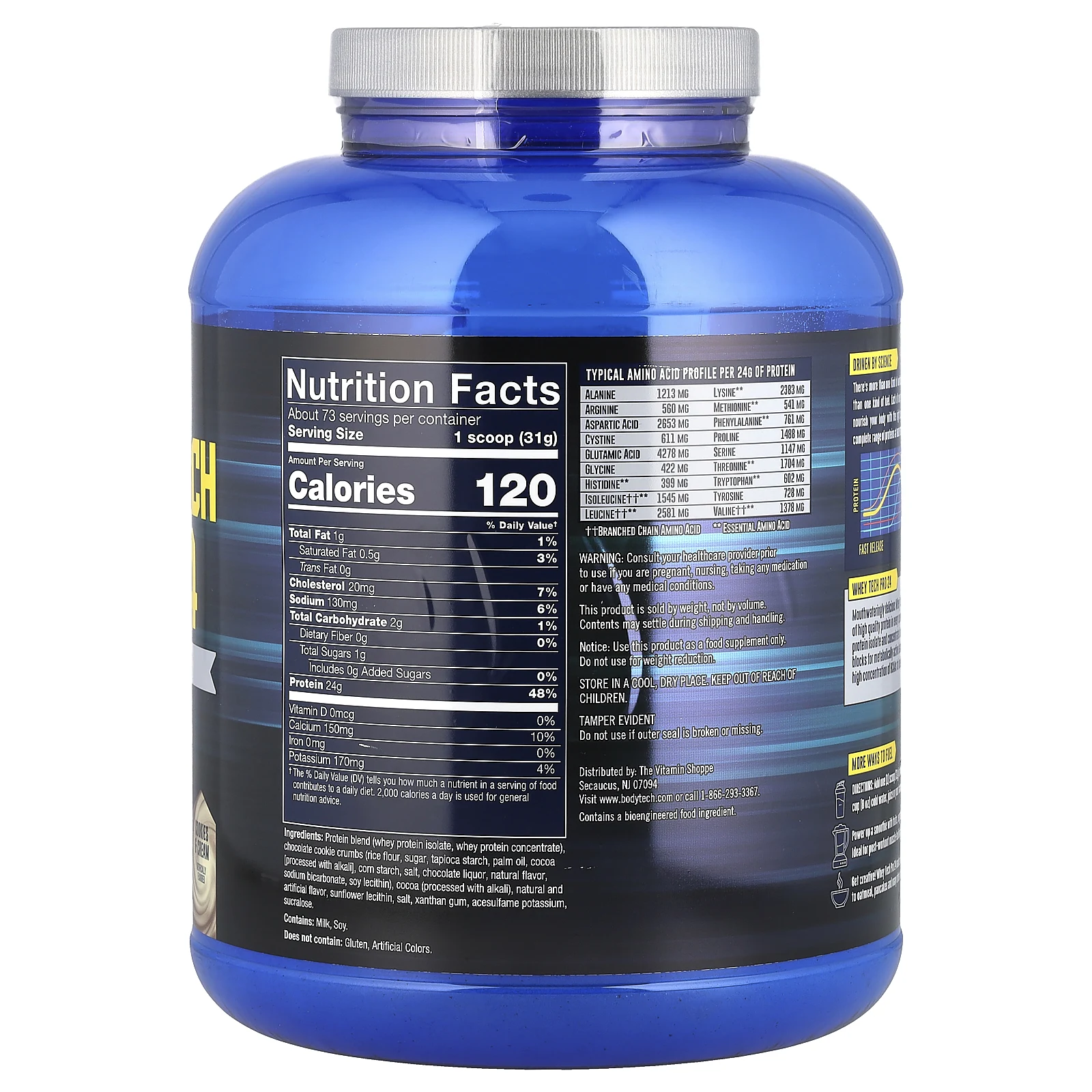 BodyTech, Whey Tech Pro 24, печенье и сливки, 2,27 кг (5 фунтов)