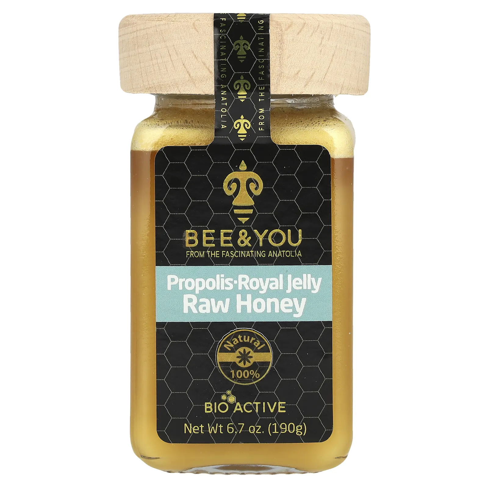 Bee&You, Raw Honey, прополисное маточное молочко, 190 г (6,7 унции)