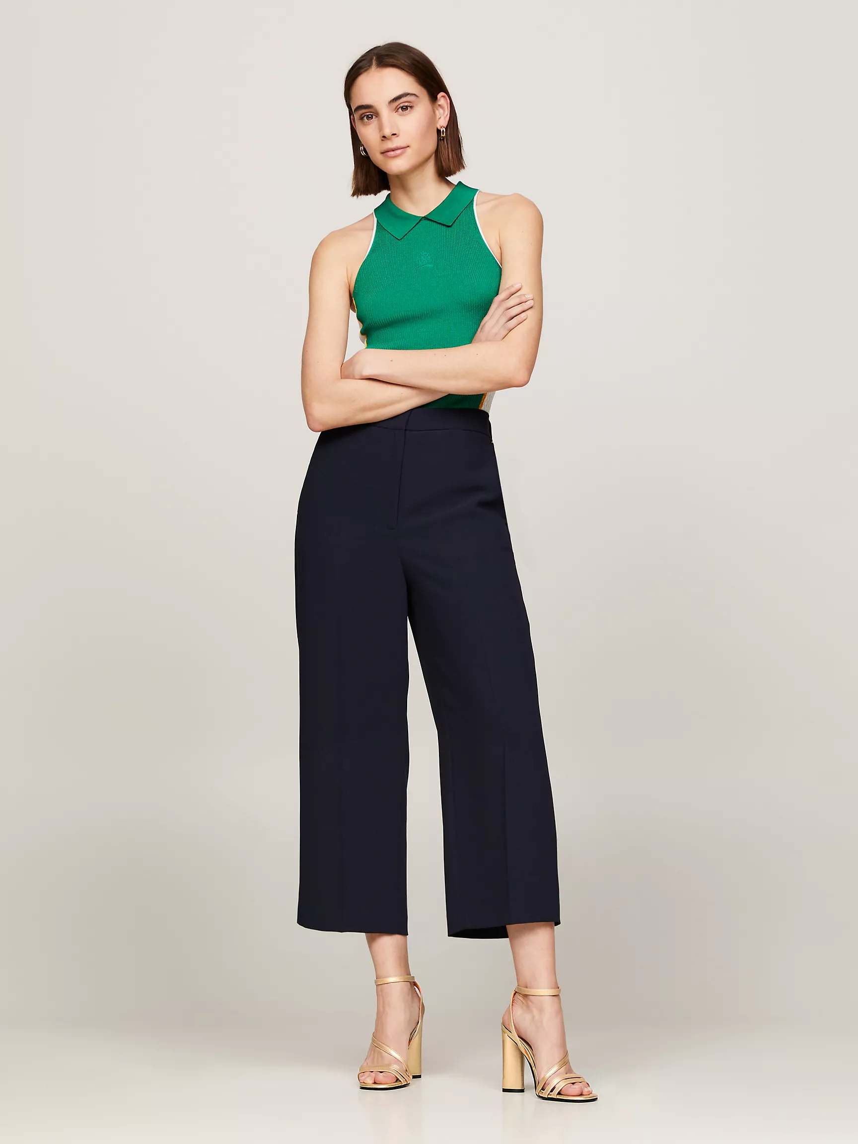 Женская обувь Tommy Hilfiger, Кожаные сандалии с металлическим блочным каблуком TH