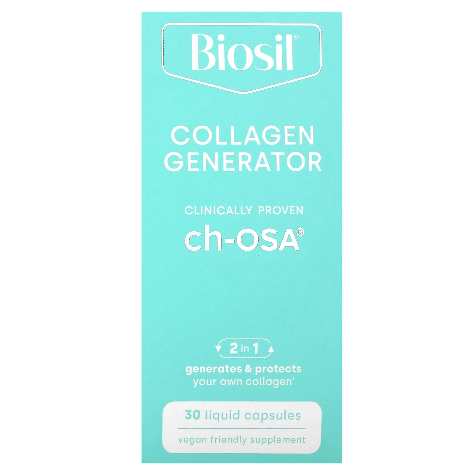 BioSil, Collagen Generator, средство для стимулирования производства коллагена, 30 капсул с жидкостью