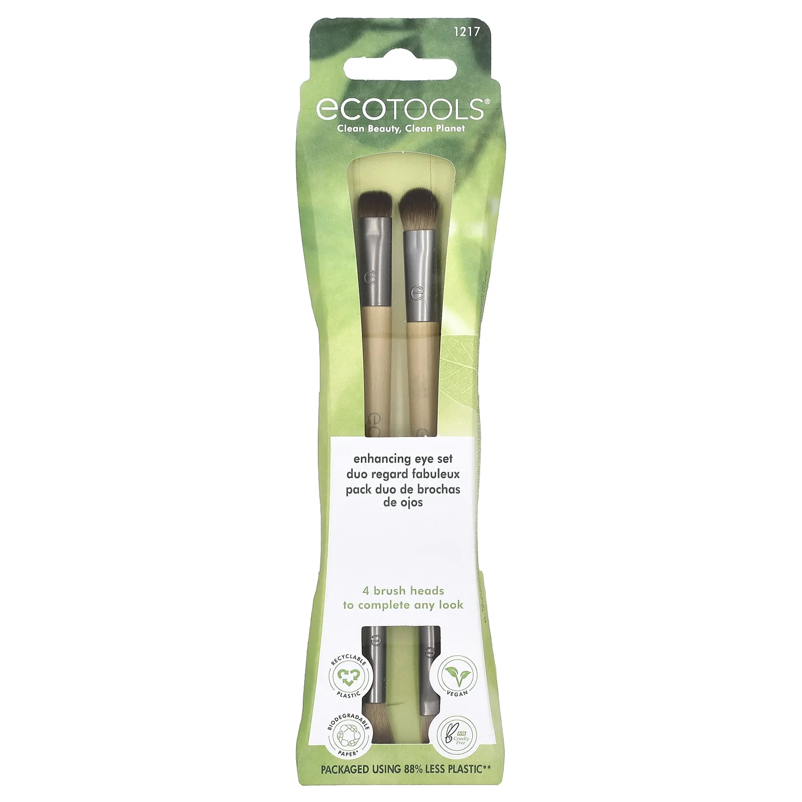 EcoTools, набор кистей для макияжа глаз, 1217, 2 шт.