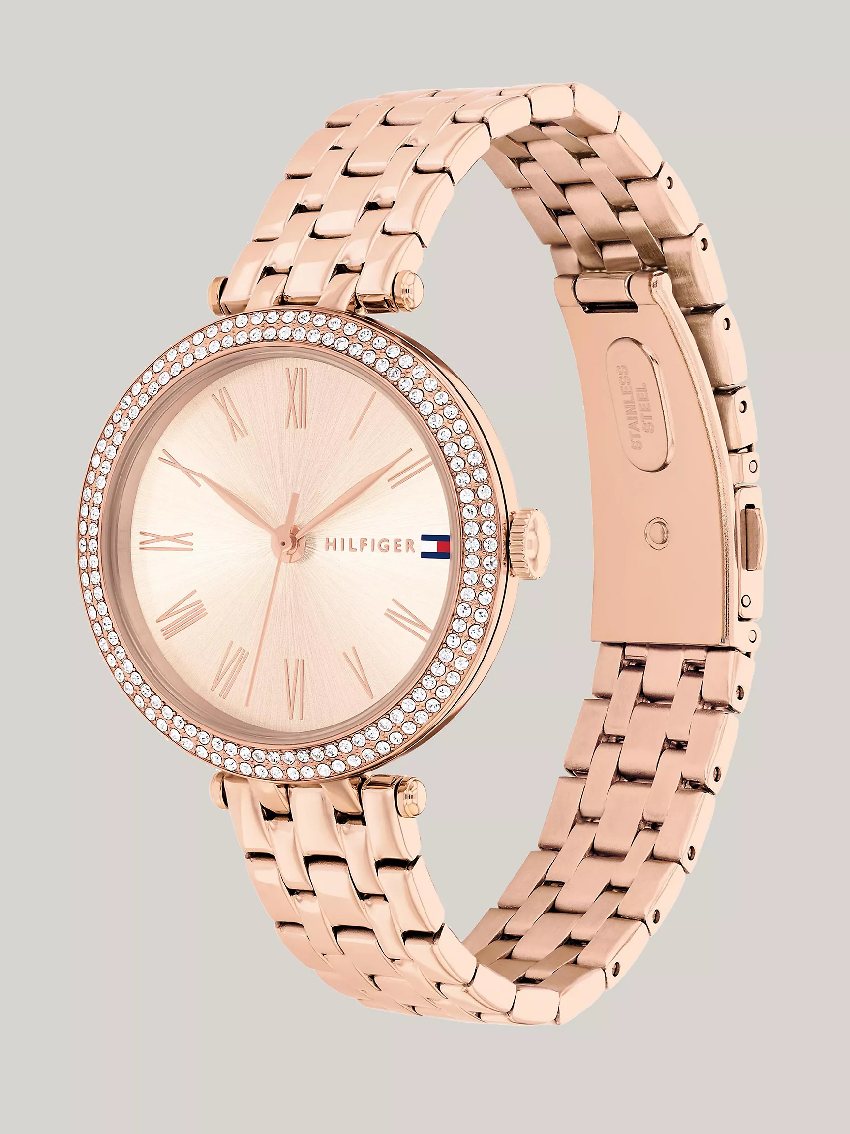 Женские часы Tommy Hilfiger, Часы 34 мм с кристаллами на безеле и циферблатом Carnation