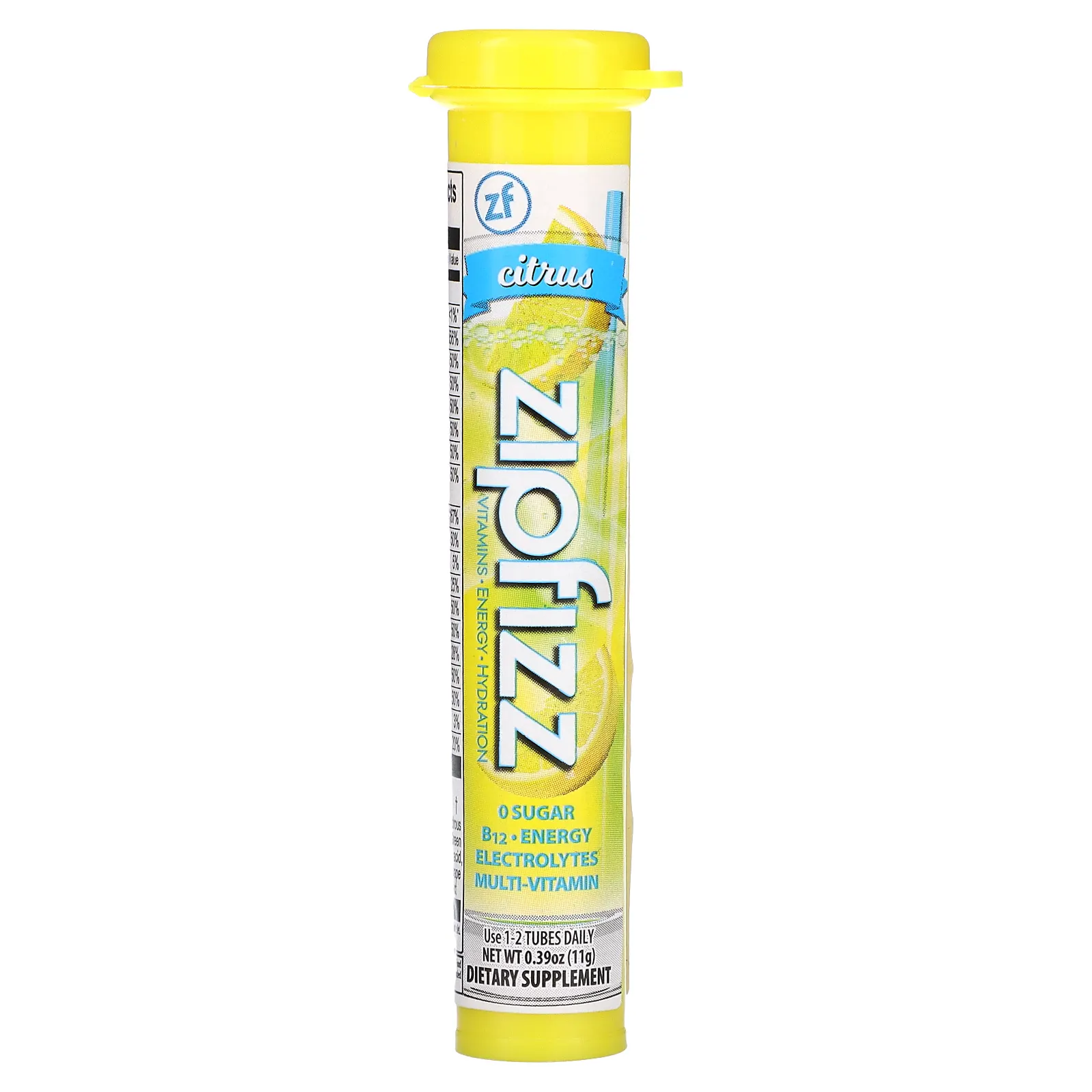 Zipfizz, Смесь для энергетических напитков, цитрус, 20 тюбиков, 11 г (0,39 унции)