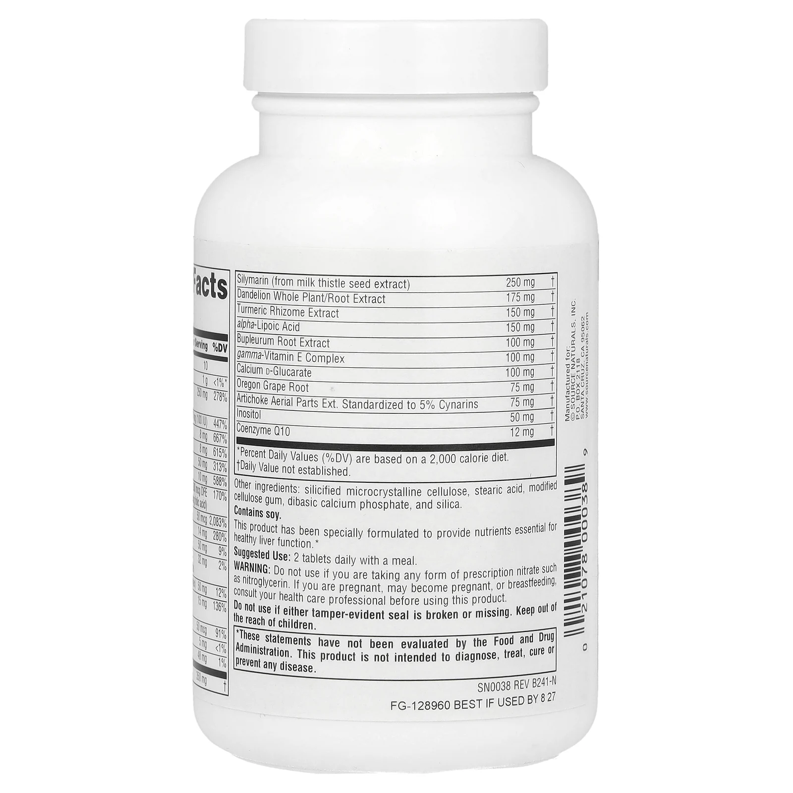 Source Naturals, Liver Guard ™, силимарин, коэнзим Q10, комплекс N-ацетилцистеина, 60 таблеток