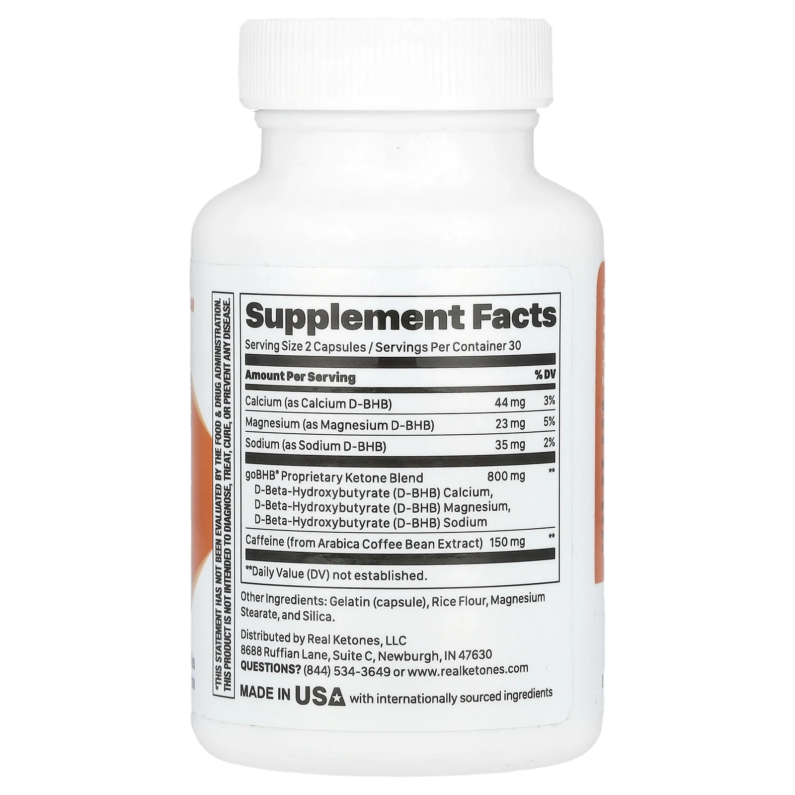 Real Ketones, Ketone Charged, goBHB Plus Caffeine, 60 капсул