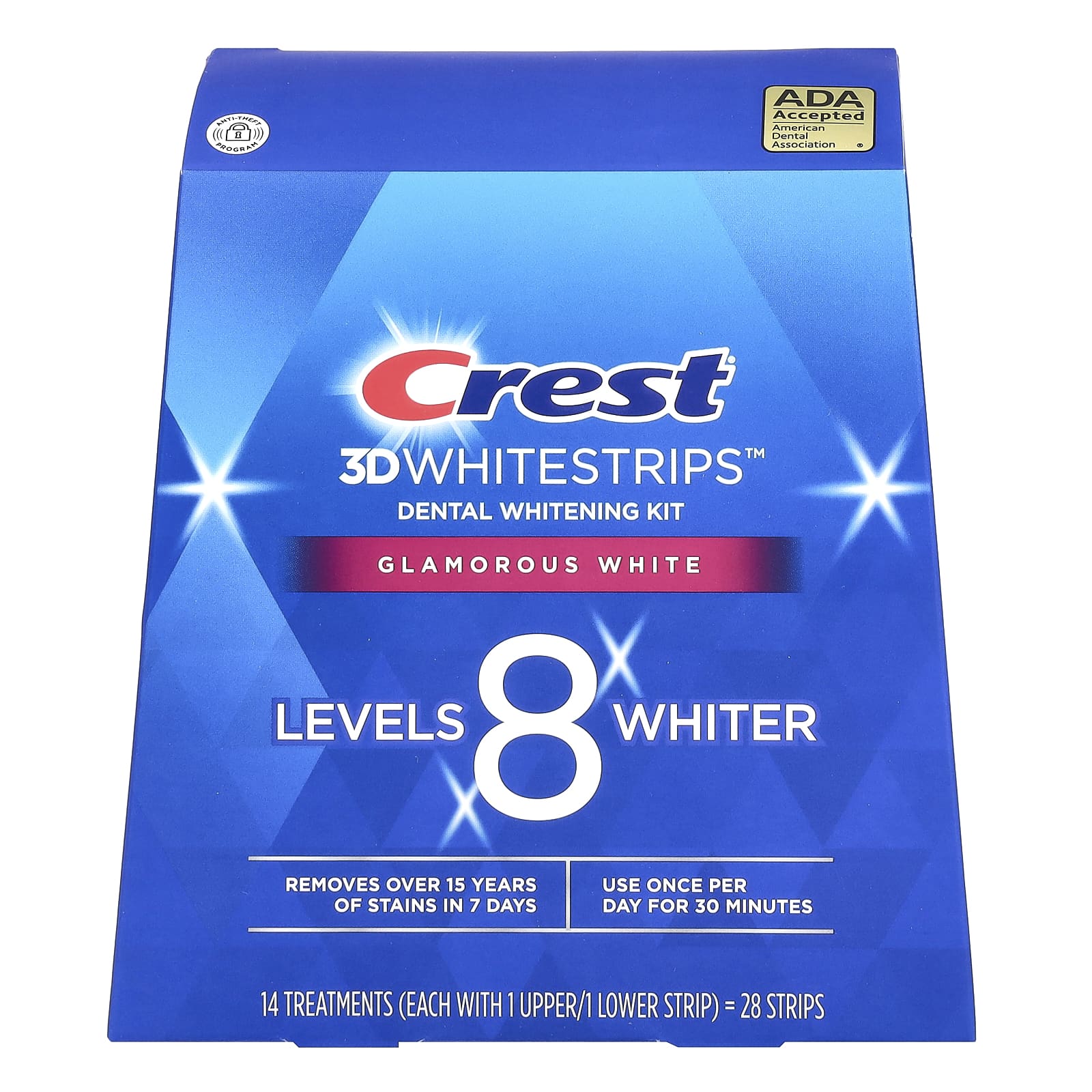 Crest, 3D Whitestrips, Glamorous White, комплект для отбеливания зубов, 28 полосок