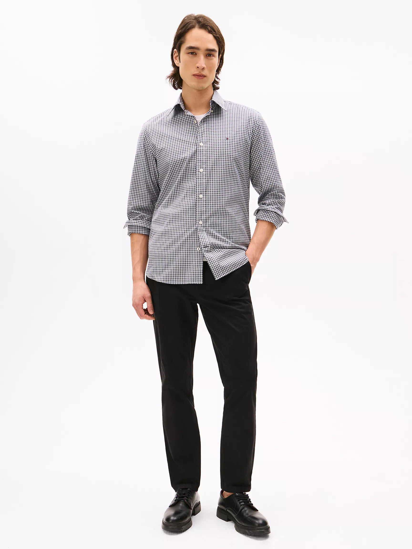 Мужская рубашка Tommy Hilfiger, Эластичная рубашка из поплина стандартного кроя