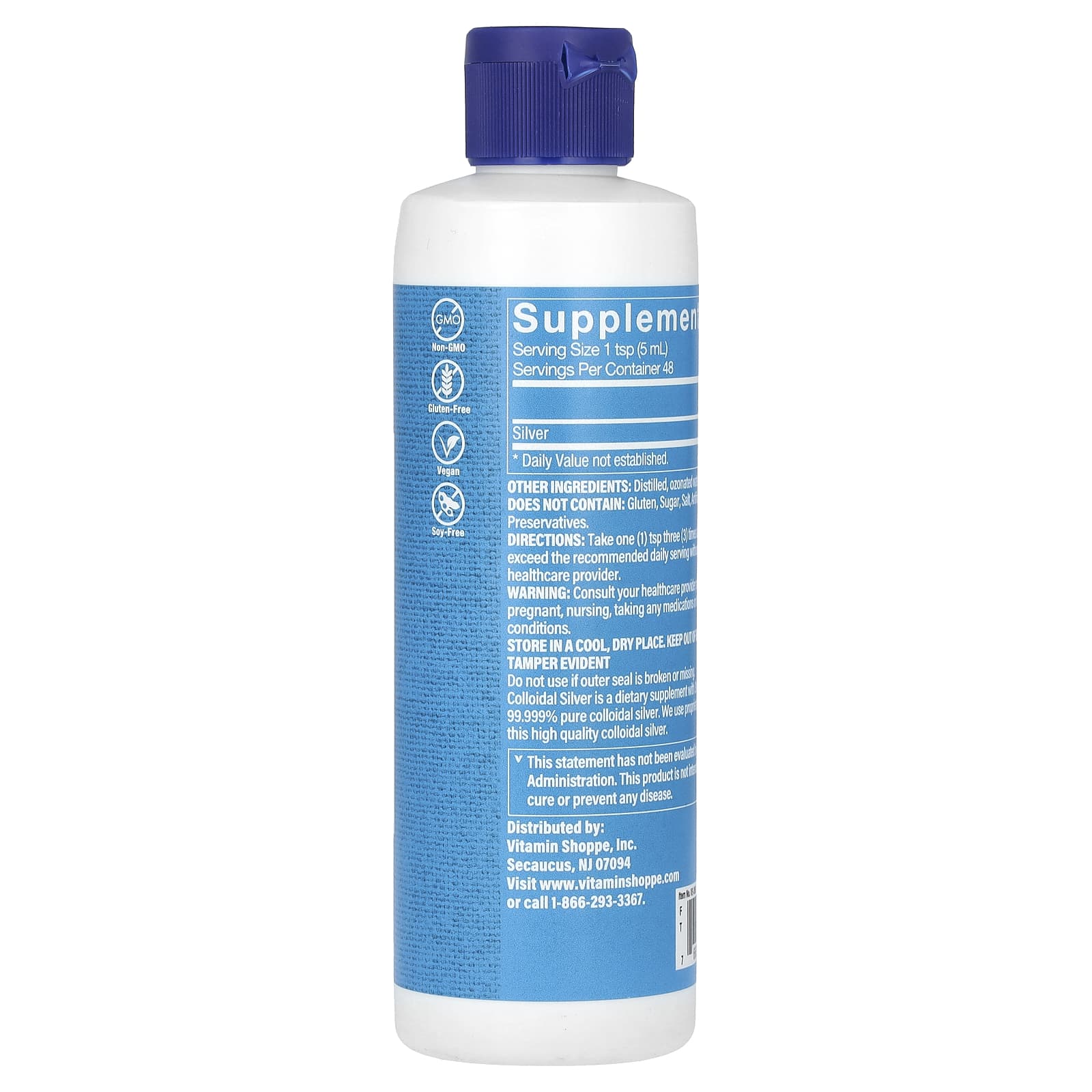 The Vitamin Shoppe, Коллоидное серебро, 30 част. / Млн, 237 мл (8 жидк. Унций)