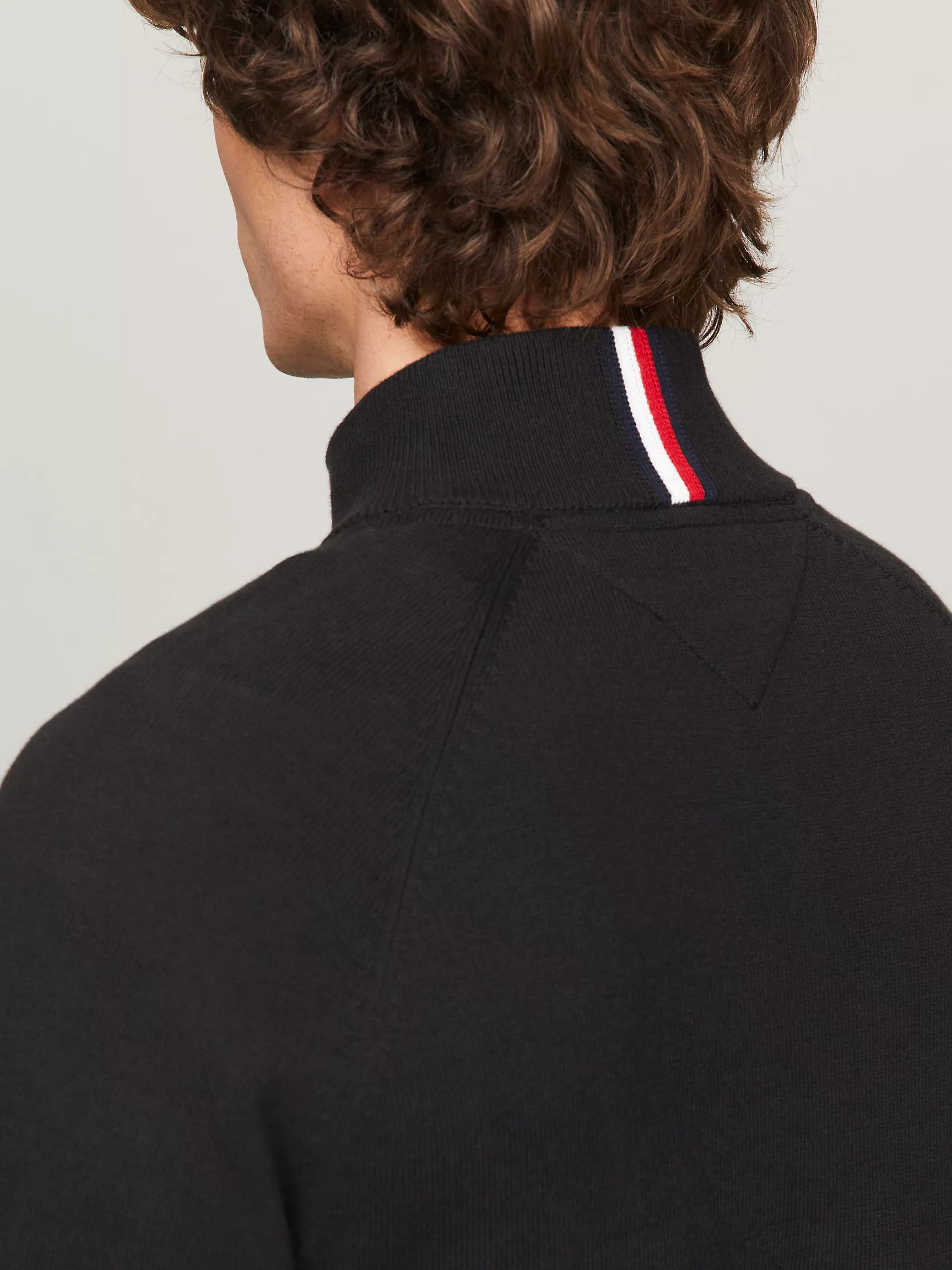 Мужской свитер Tommy Hilfiger, Однотонный свитер с логотипом и молнией