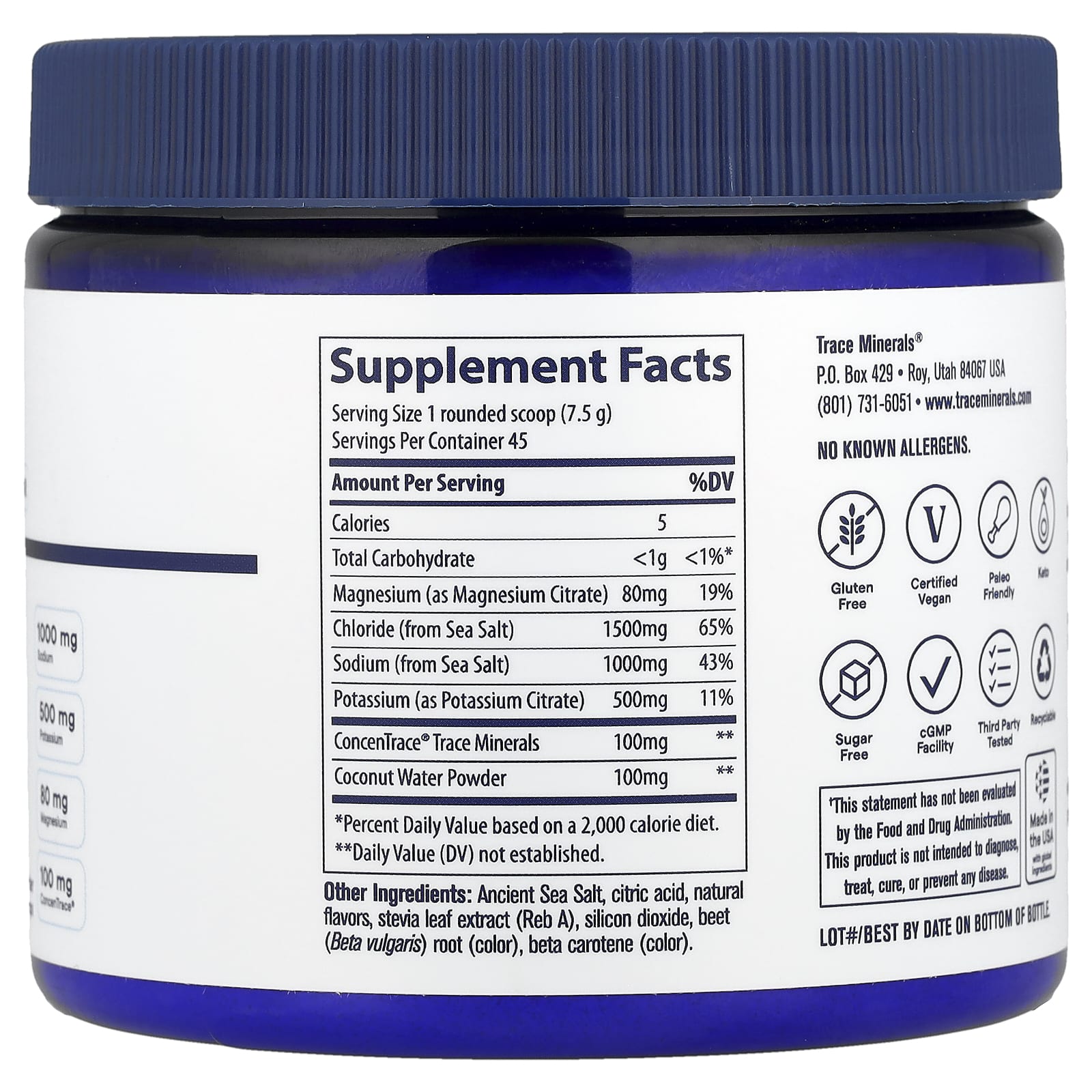 Trace, ZeroLyte, соленый, тропический, 336 г (11,9 унции)