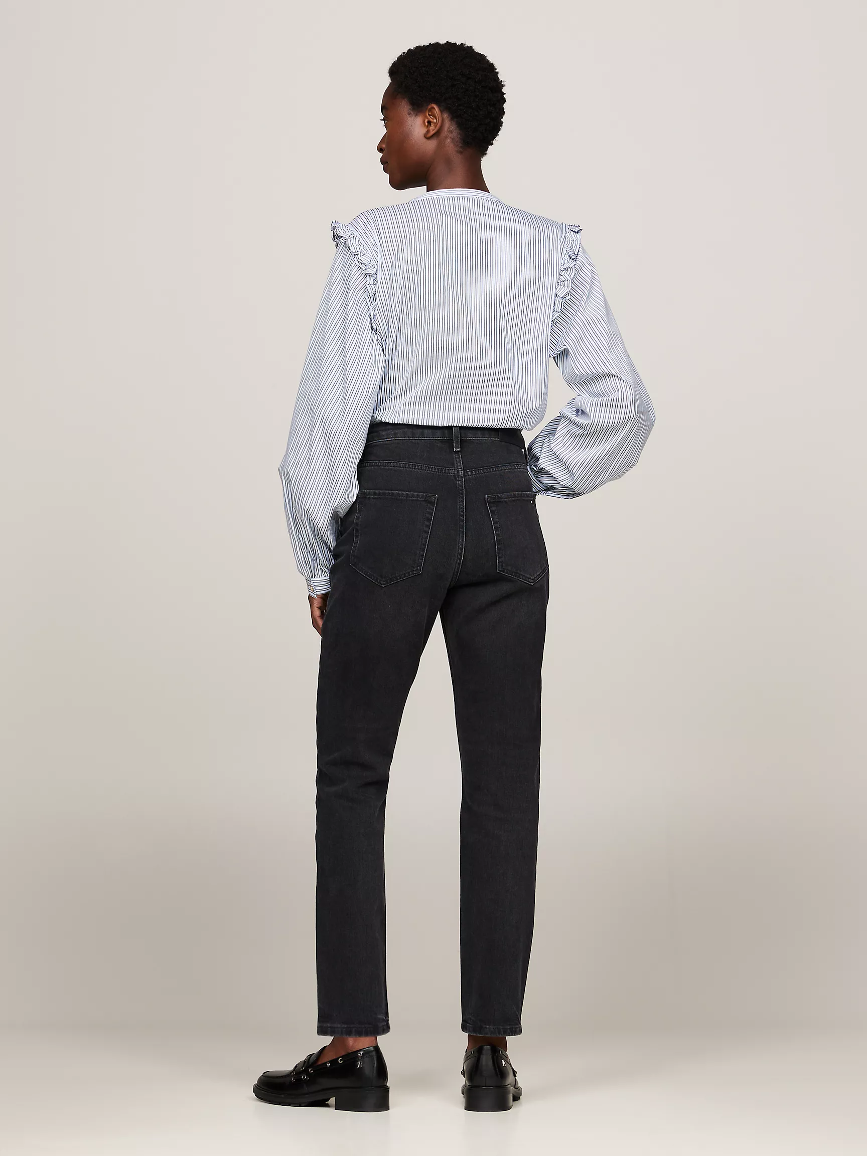 Женские джинсы Tommy Hilfiger, Черные джинсы высокой посадки узкого кроя cigarette