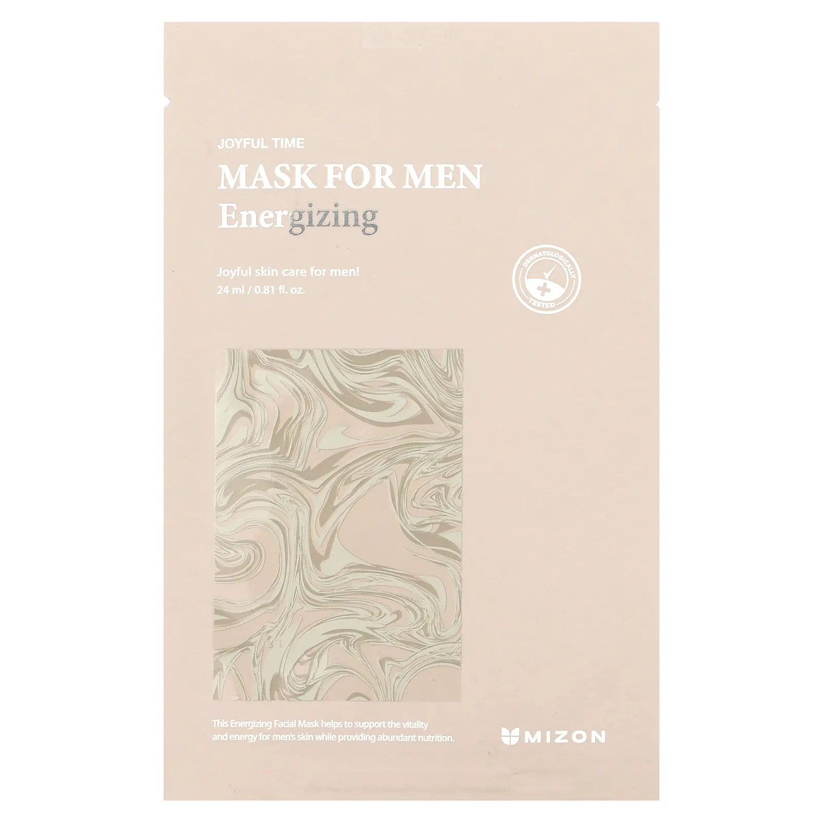 Mizon, Для мужчин, косметическая маска, бодрящая, 1 листовая маска, 24 мл (0,81 жидк. Унции)