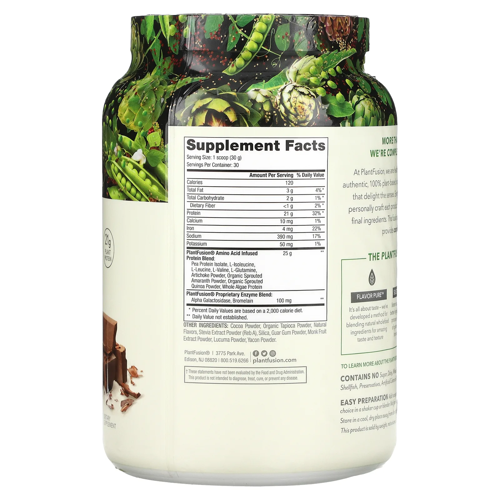 PlantFusion, Complete Protein, насыщенный шоколад, 900 г (2 фунта)