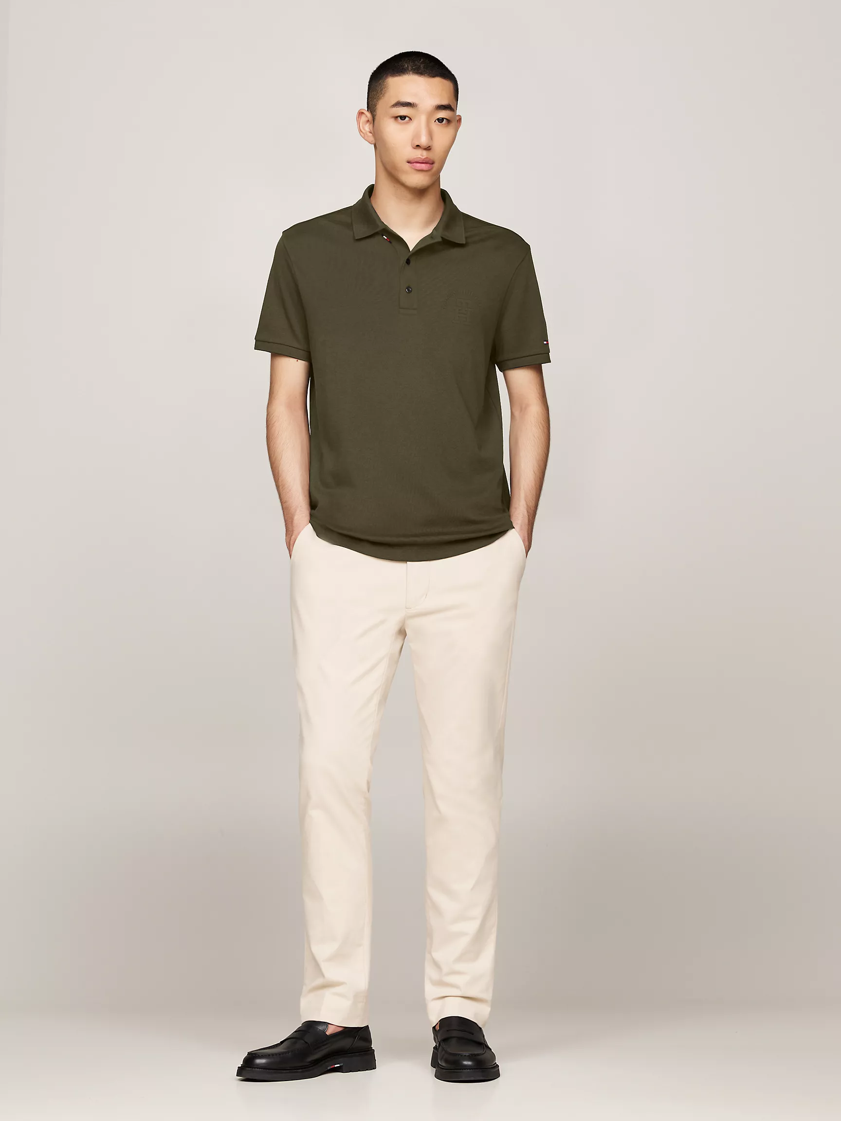 Мужское поло Tommy Hilfiger, Поло стандартного кроя из ткани Interlock с логотипом TH