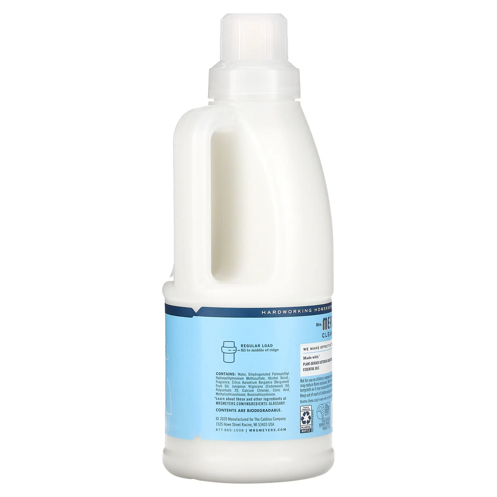 Mrs. Meyers Clean Day, Кондиционер для белья, дождевая вода, 946 мл (32 жидк. Унции)