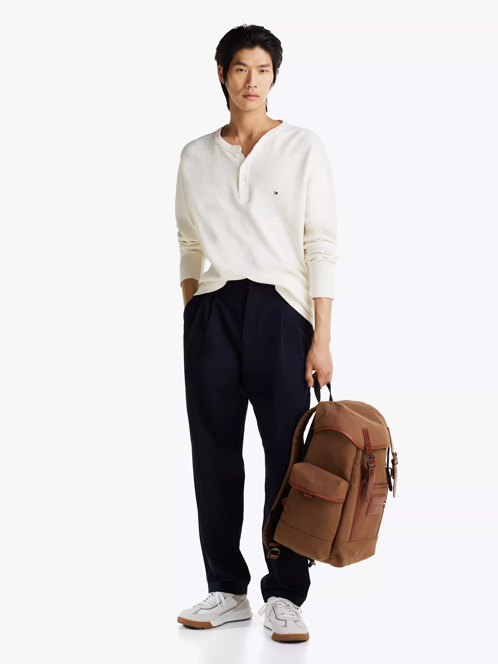 Мужская футболка Tommy Hilfiger, Вязаная рубашка Henley с длинным рукавом