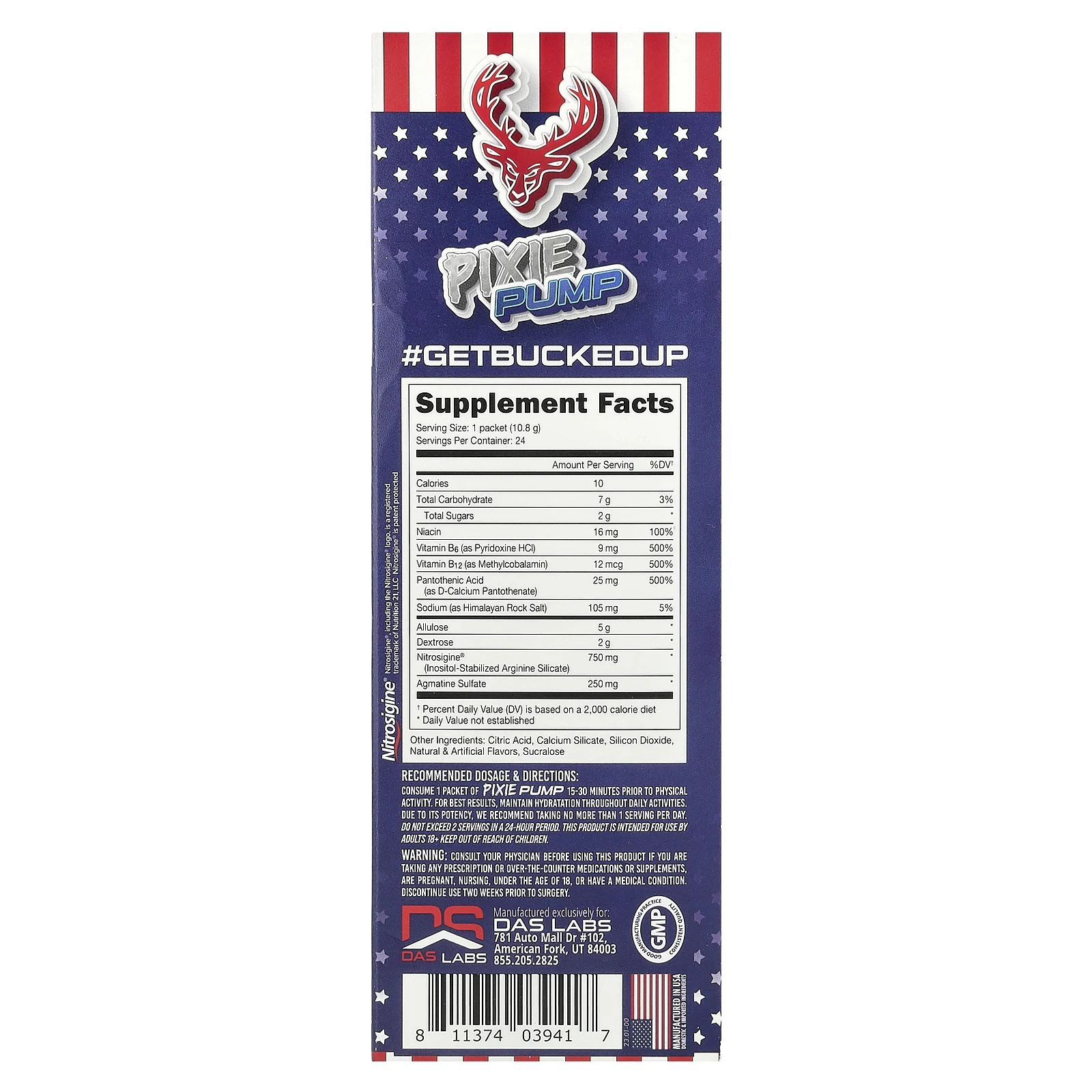 Bucked Up, Pixie Pump, Rocket Pop, 24 палочки по 10,8 г (0,38 унции)