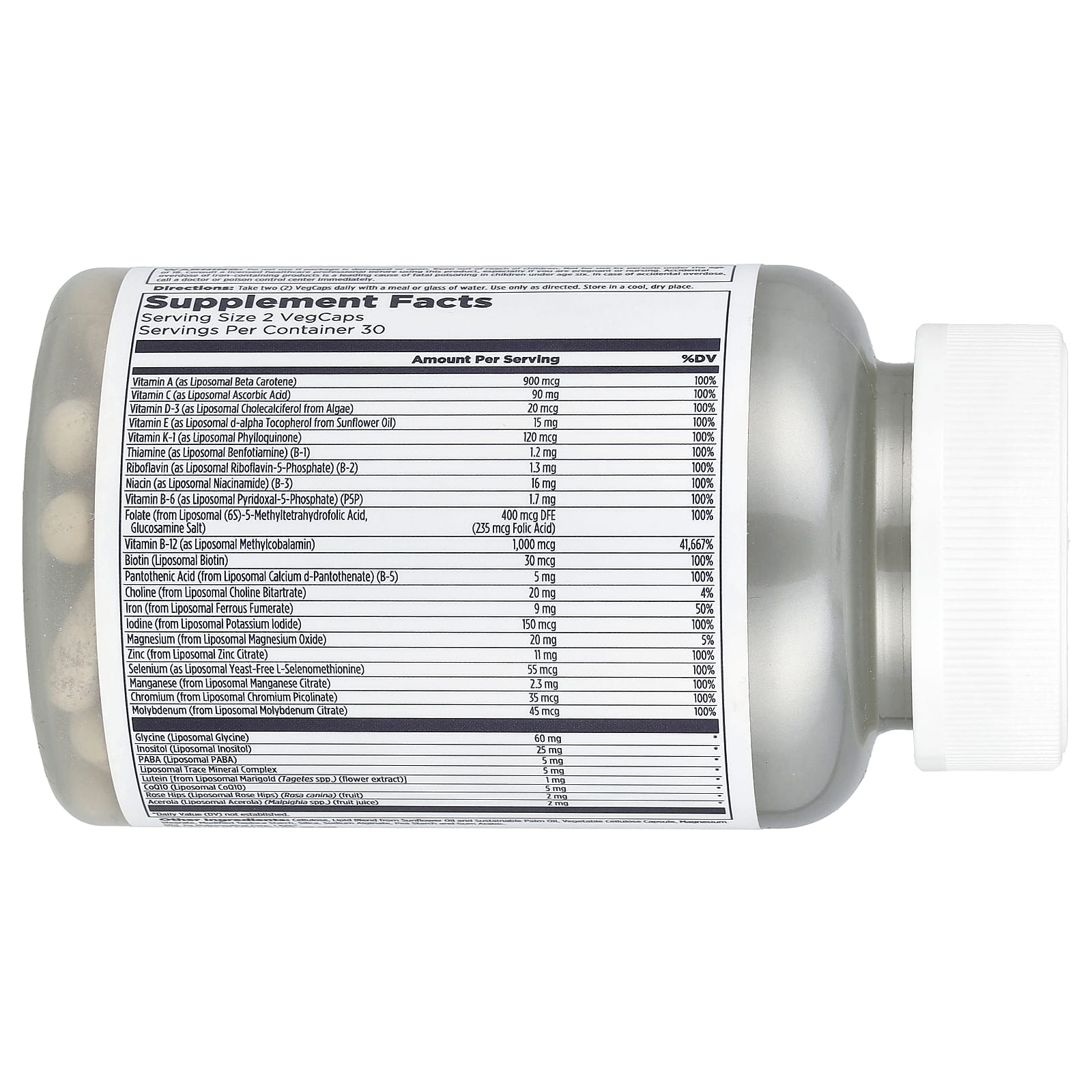 KAL, Липосомальные мультивитамины, 60 растительных капсул