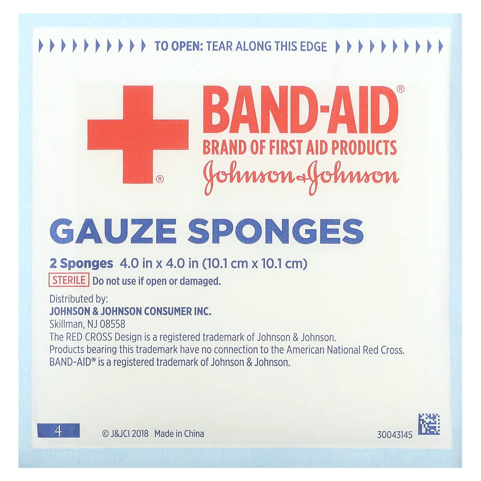 Band Aid, Tru-Absorb, марлевые губки, большие, 50 губок